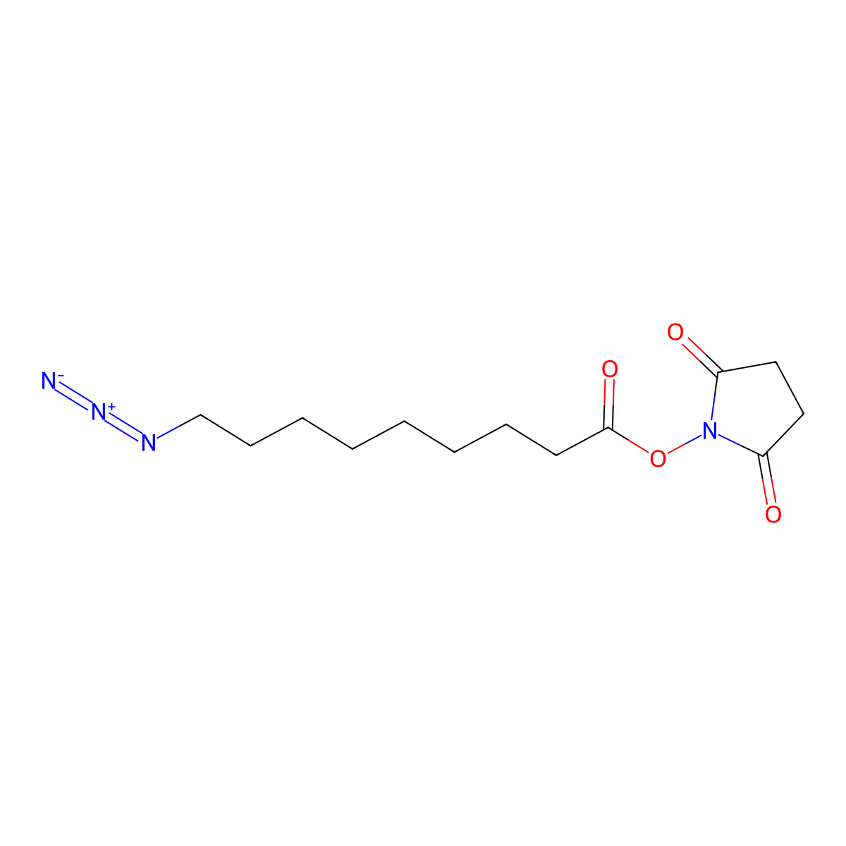 2,5-Dioxopyrrolidin-1-yl 9-azidononanoate molecular structure, CAS 2126821-39-2