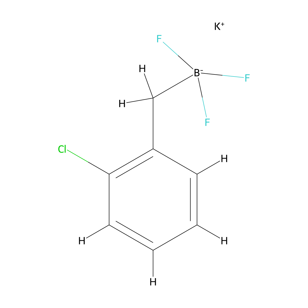 Potassium ((2-chlorophenyl)methyl)trifluoroboranuide molecular structure, CAS 2126821-80-3