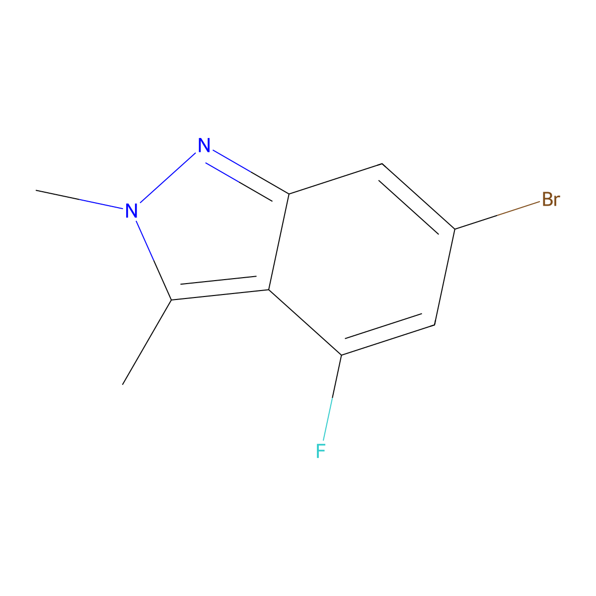 6-bromo-4-fluoro-2,3-dimethyl-2H-indazole molecular structure, CAS 2126824-06-2
