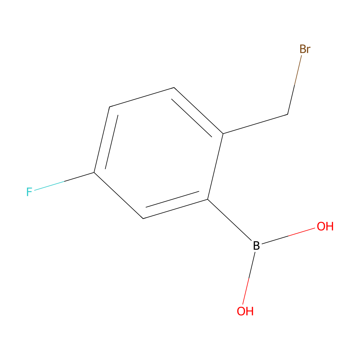 2-Bromomethyl-5-fluorophenylboronic acid molecular structure, CAS 2126834-67-9