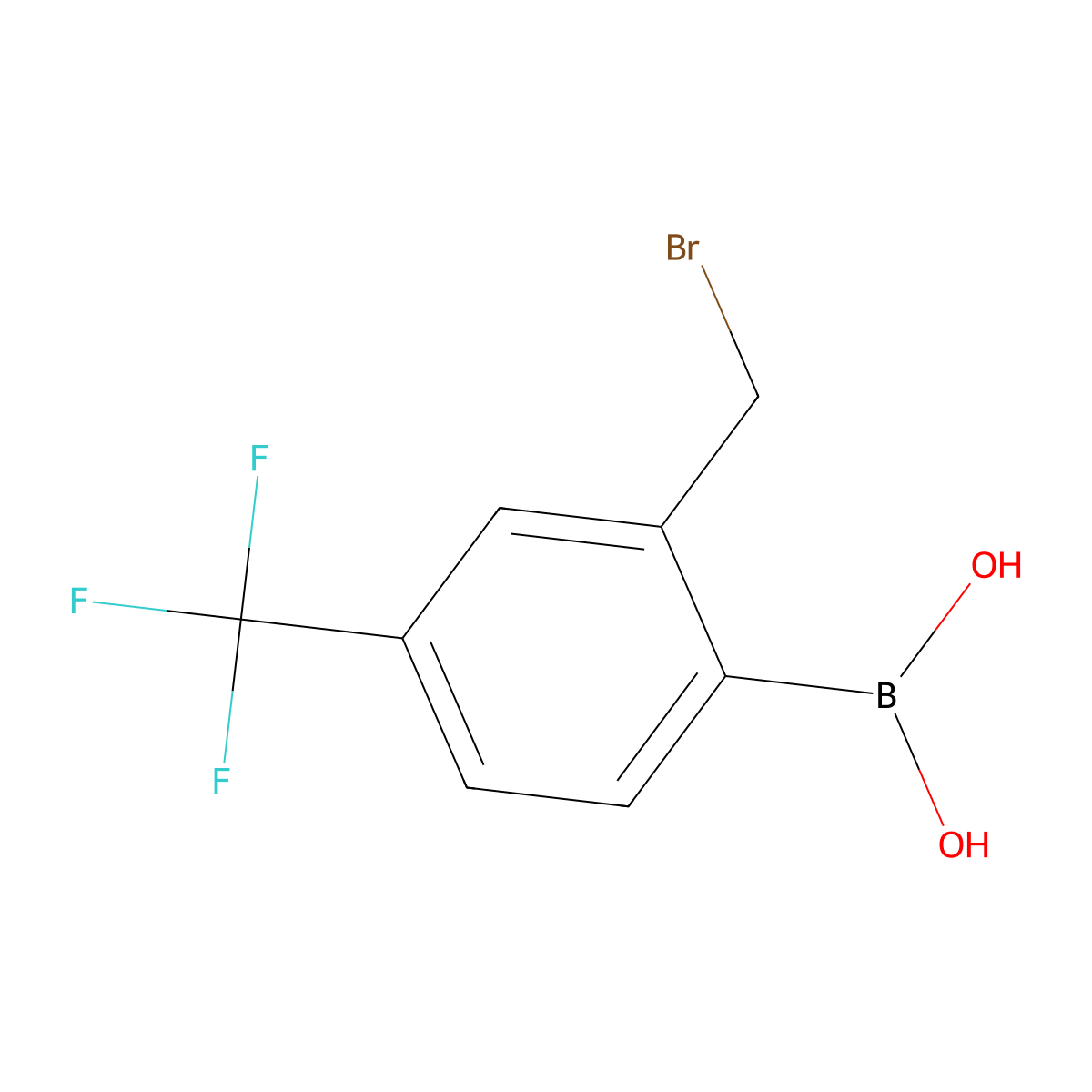 [2-(Bromomethyl)-4-(trifluoromethyl)phenyl]boronic acid molecular structure, CAS 2126834-69-1