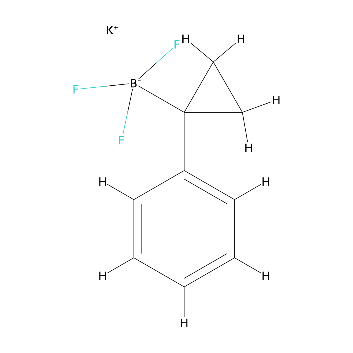 Potassium trifluoro(1-phenylcyclopropyl)boranuide molecular structure, CAS 2126845-45-0
