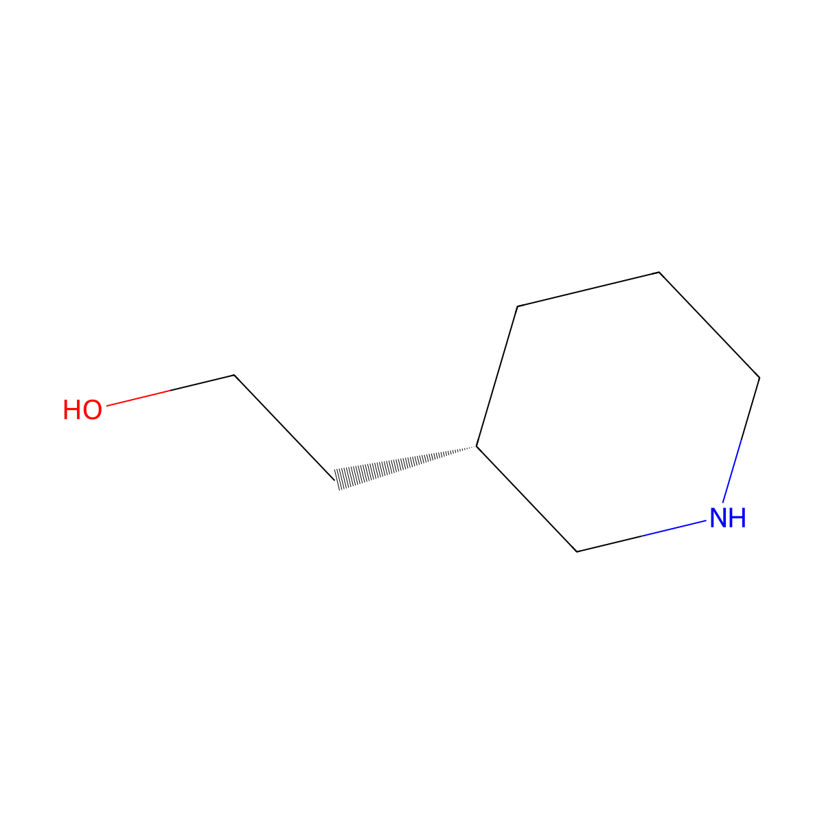 (S)-2-(Piperidin-3-yl)ethanol molecular structure, CAS 2126878-36-0