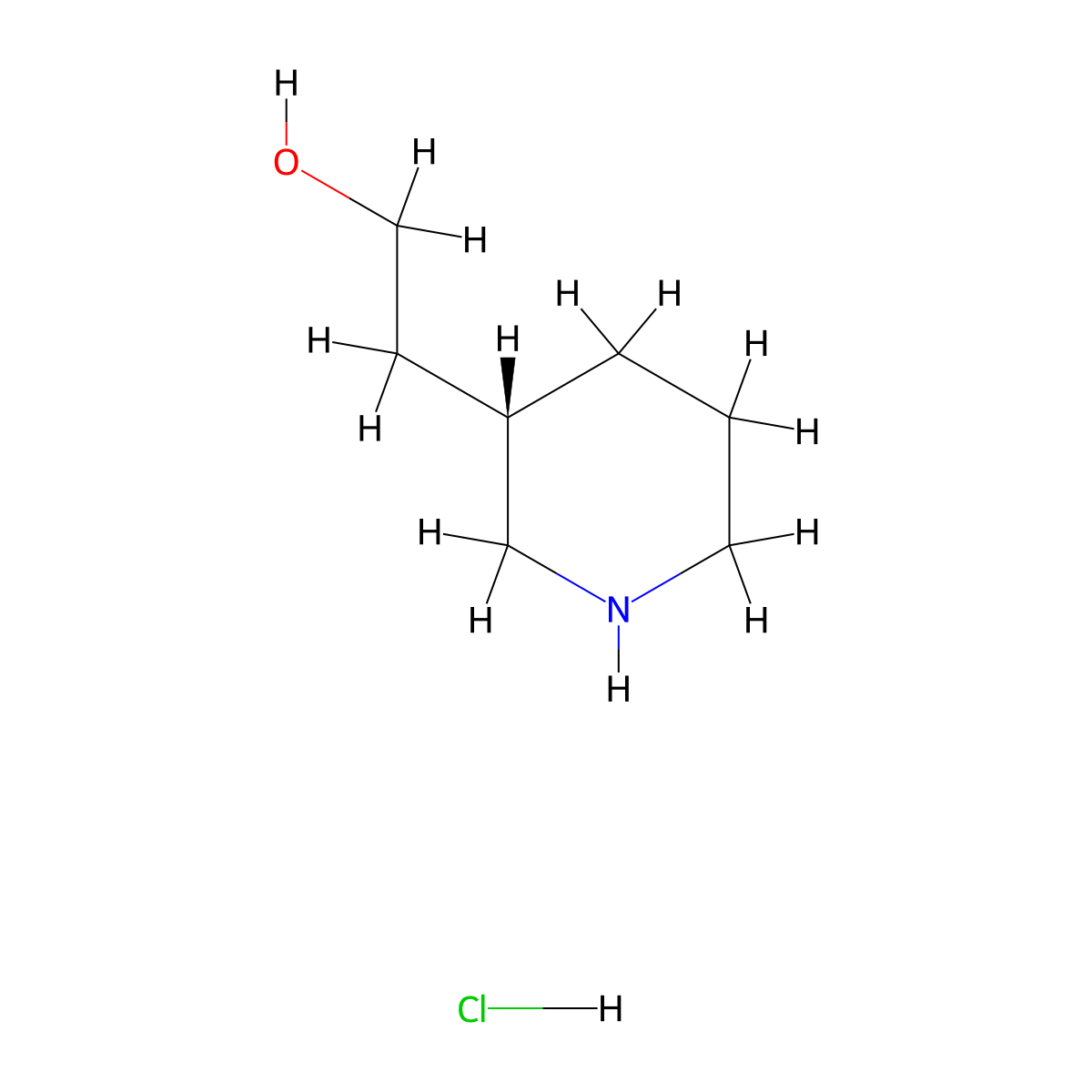 2-[(3S)-piperidin-3-yl]ethan-1-ol hydrochloride molecular structure, CAS 2126878-37-1