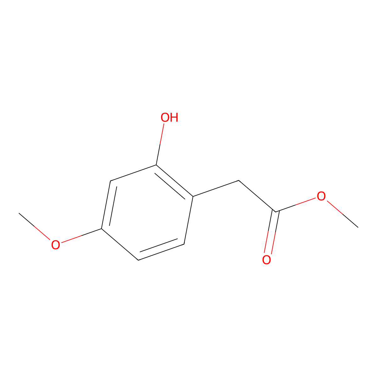 Methyl 2-(2-hydroxy-4-methoxyphenyl)acetate molecular structure, CAS 212688-07-8