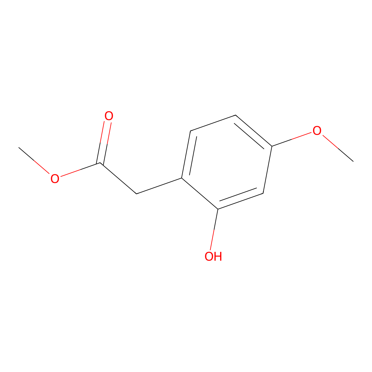 Methyl 2-(2-hydroxy-4-methoxyphenyl)acetate molecular structure, CAS 212688-07-8