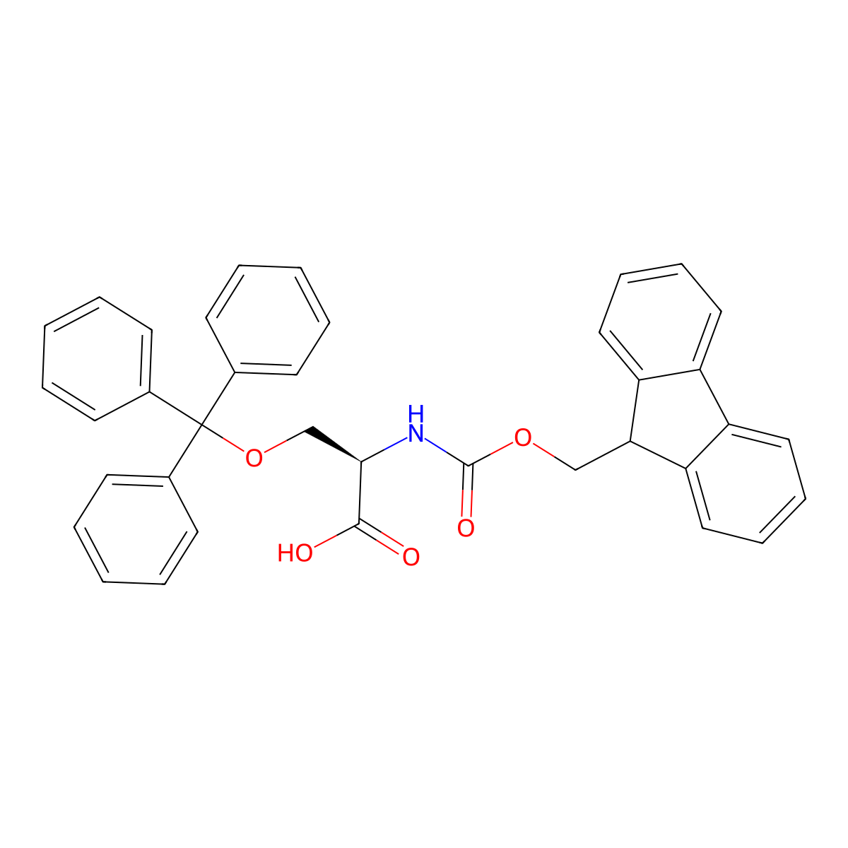 Fmoc-D-Ser(trt)-OH molecular structure, CAS 212688-51-2