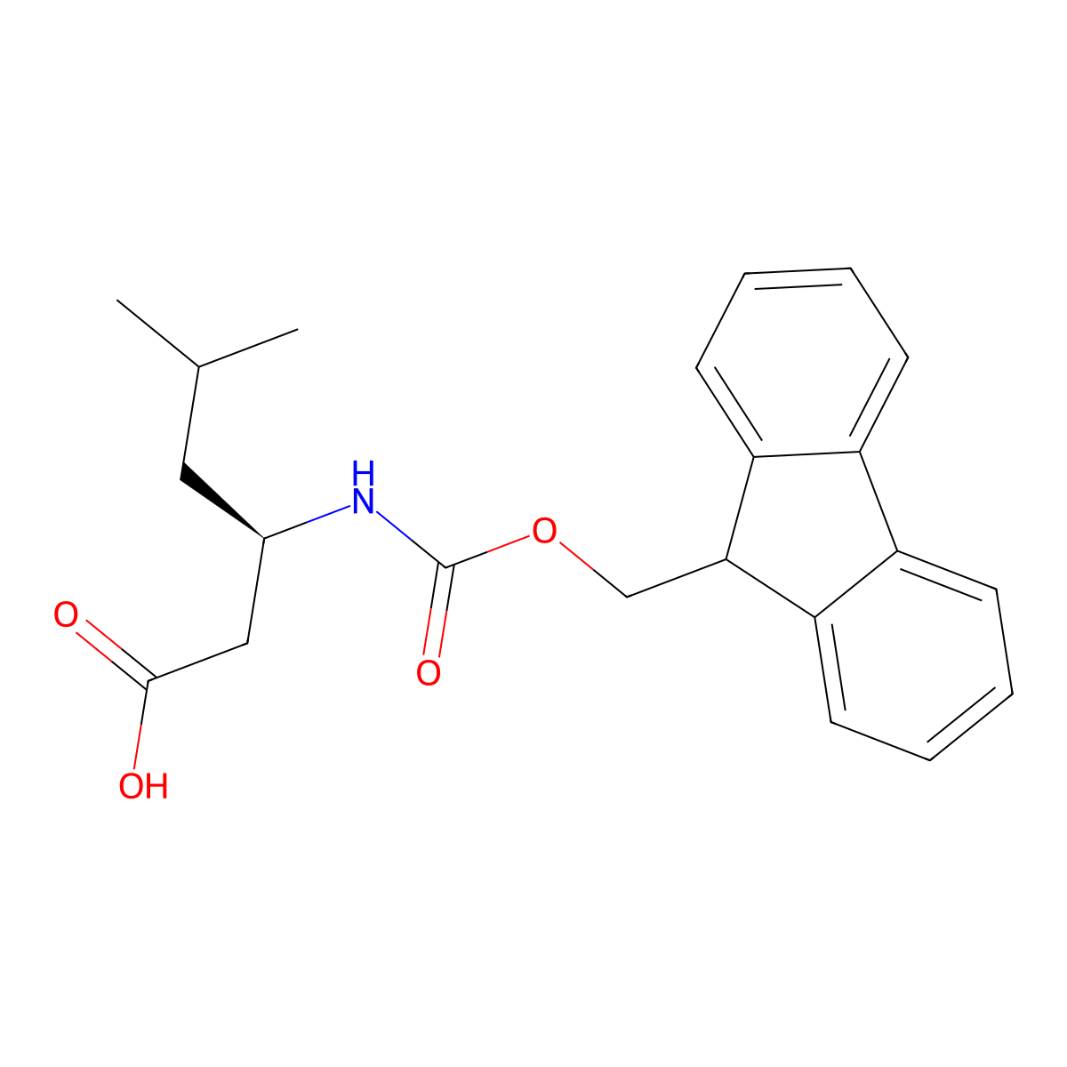 (3R)-3-({[(9H-fluoren-9-yl)methoxy]carbonyl}amino)-5-methylhexanoic acid molecular structure, CAS 212688-54-5