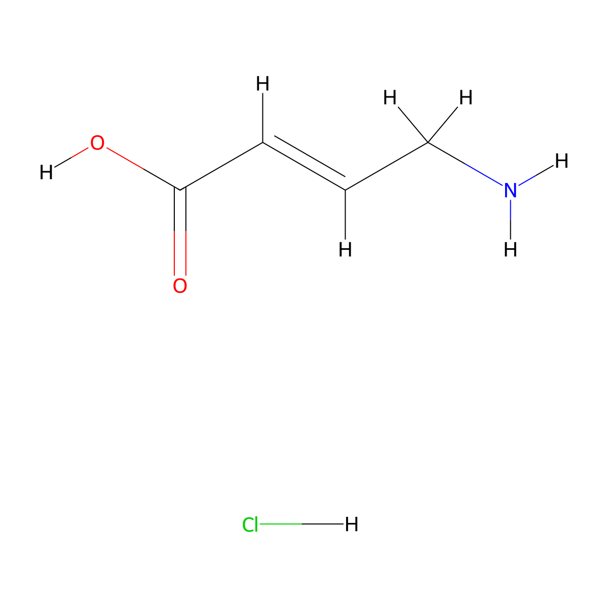 (2E)-4-aminobut-2-enoic acid hydrochloride molecular structure, CAS 2126899-84-9