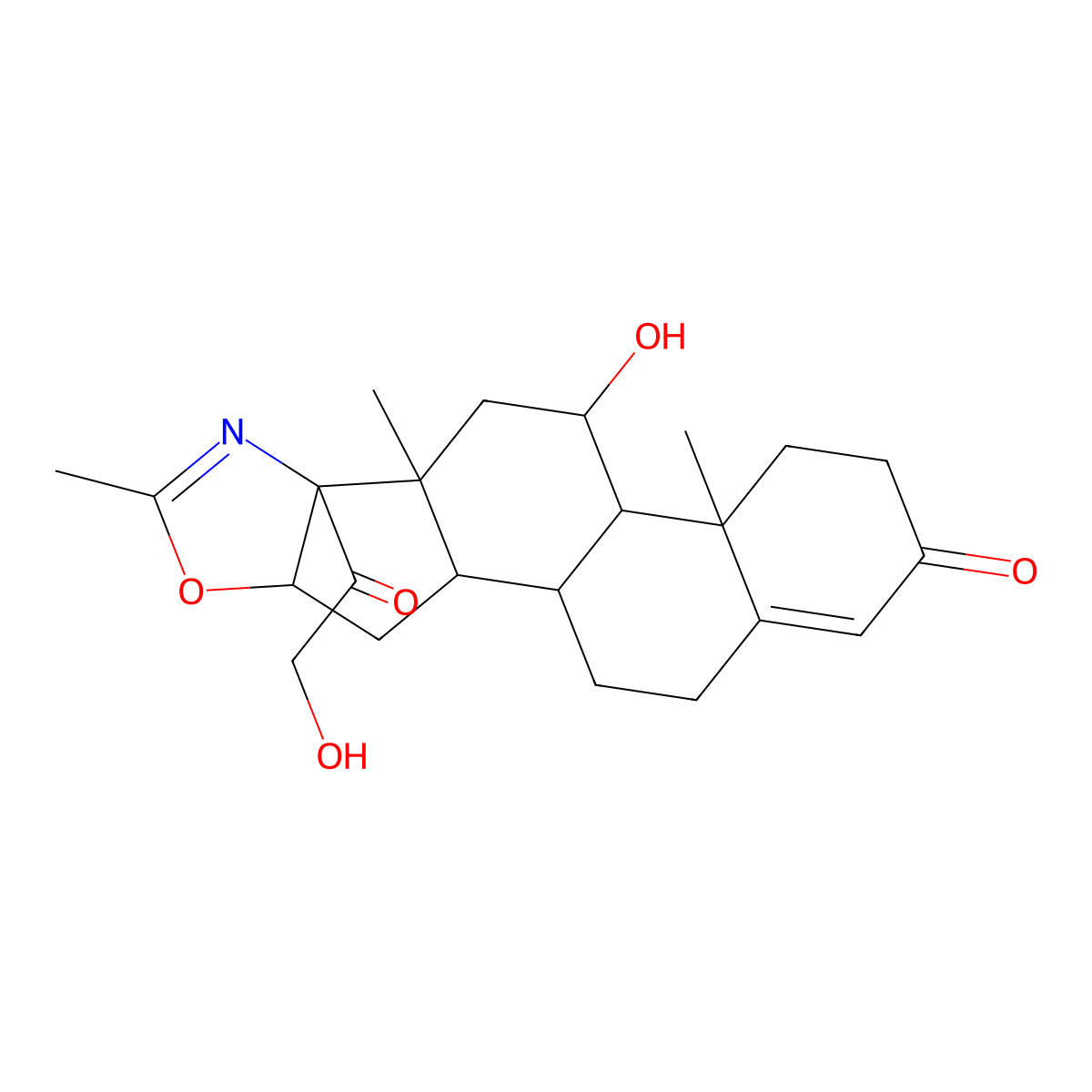 5-Hydroxy-6b-(hydroxyacetyl)-4a,6a,8-trimethyl-3,4,4a,4b,5,6,6a,6b,9a,10,10a,10b,11,12-tetradecahydro-2h-naphtho[2',1':4,5]indeno[1,2-d][1,3]oxazol-2-one molecular structure, CAS 21269-11-4