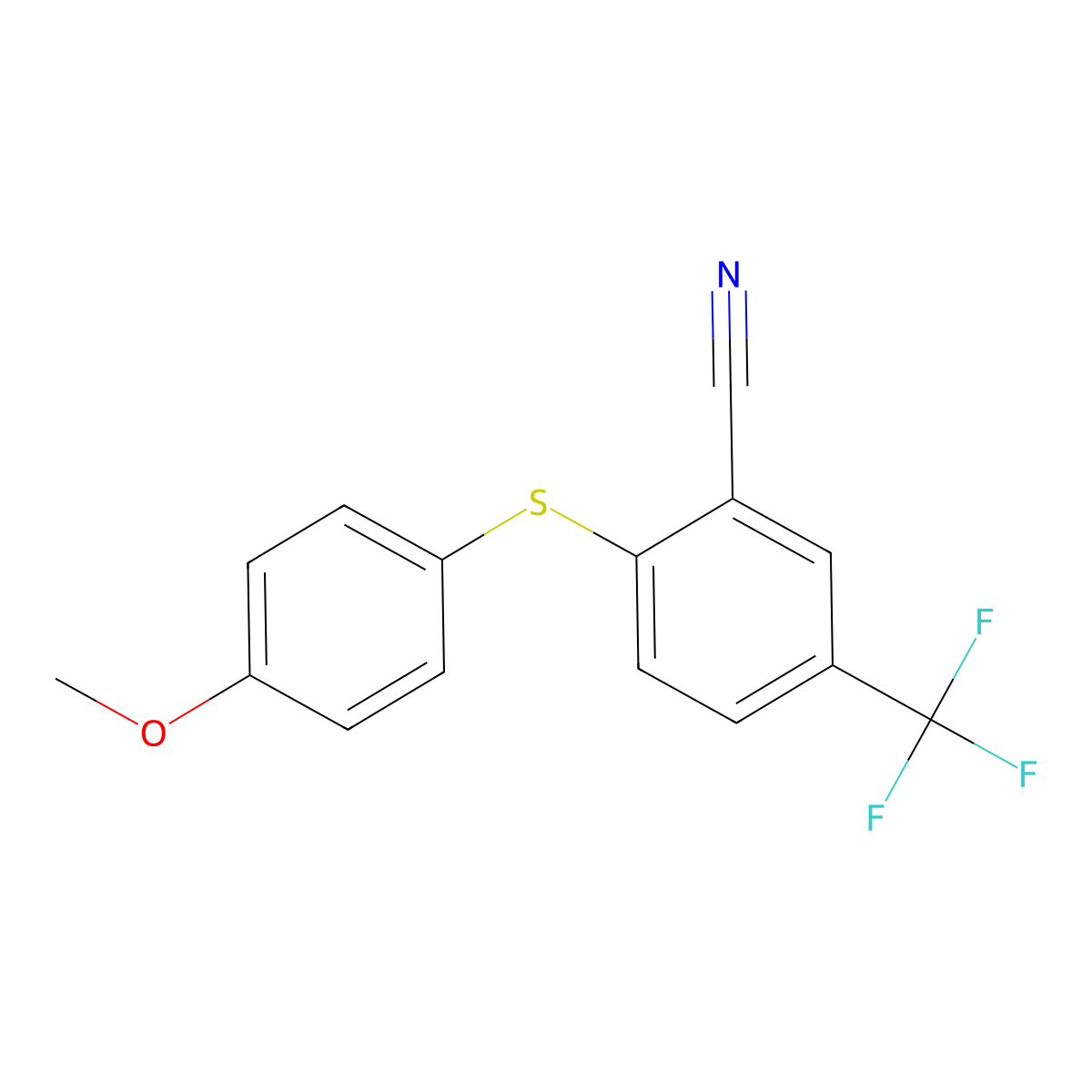 2-[(4-Methoxyphenyl)sulfanyl]-5-(trifluoromethyl)benzenecarbonitrile molecular structure, CAS 212691-83-3