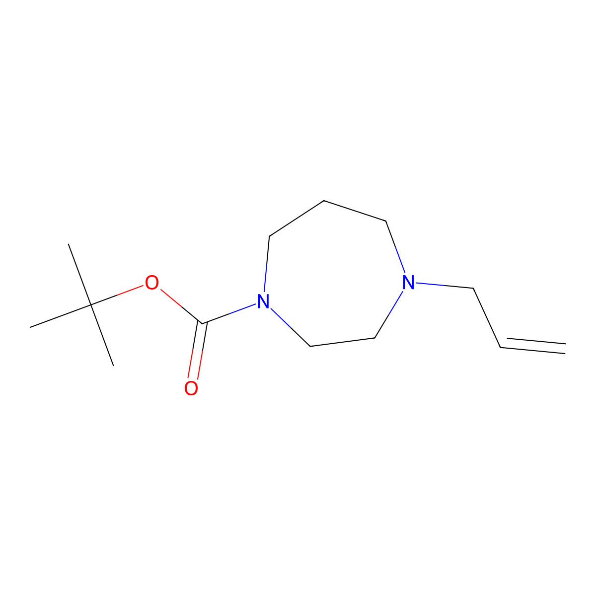 Tert-butyl 4-(prop-2-en-1-yl)-1,4-diazepane-1-carboxylate molecular structure, CAS 2126918-60-1