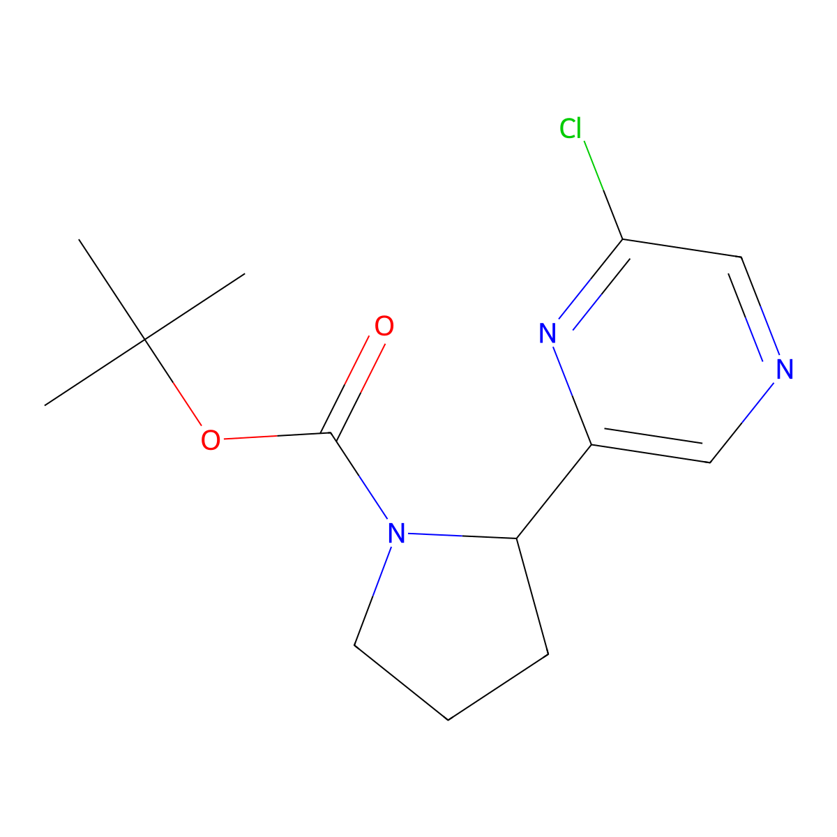 Tert-butyl 2-(6-chloropyrazin-2-YL)pyrrolidine-1-carboxylate molecular structure, CAS 2126925-89-9