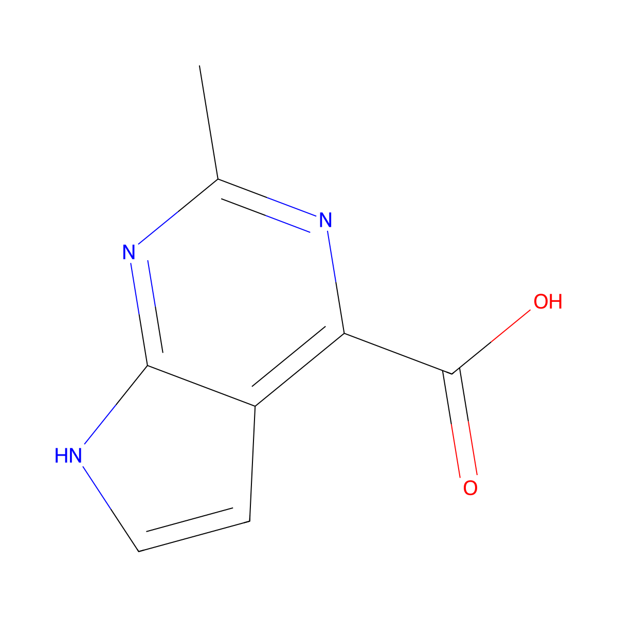 2-Methyl-7H-pyrrolo[2,3-d]pyrimidine-4-carboxylic acid molecular structure, CAS 2126935-98-4