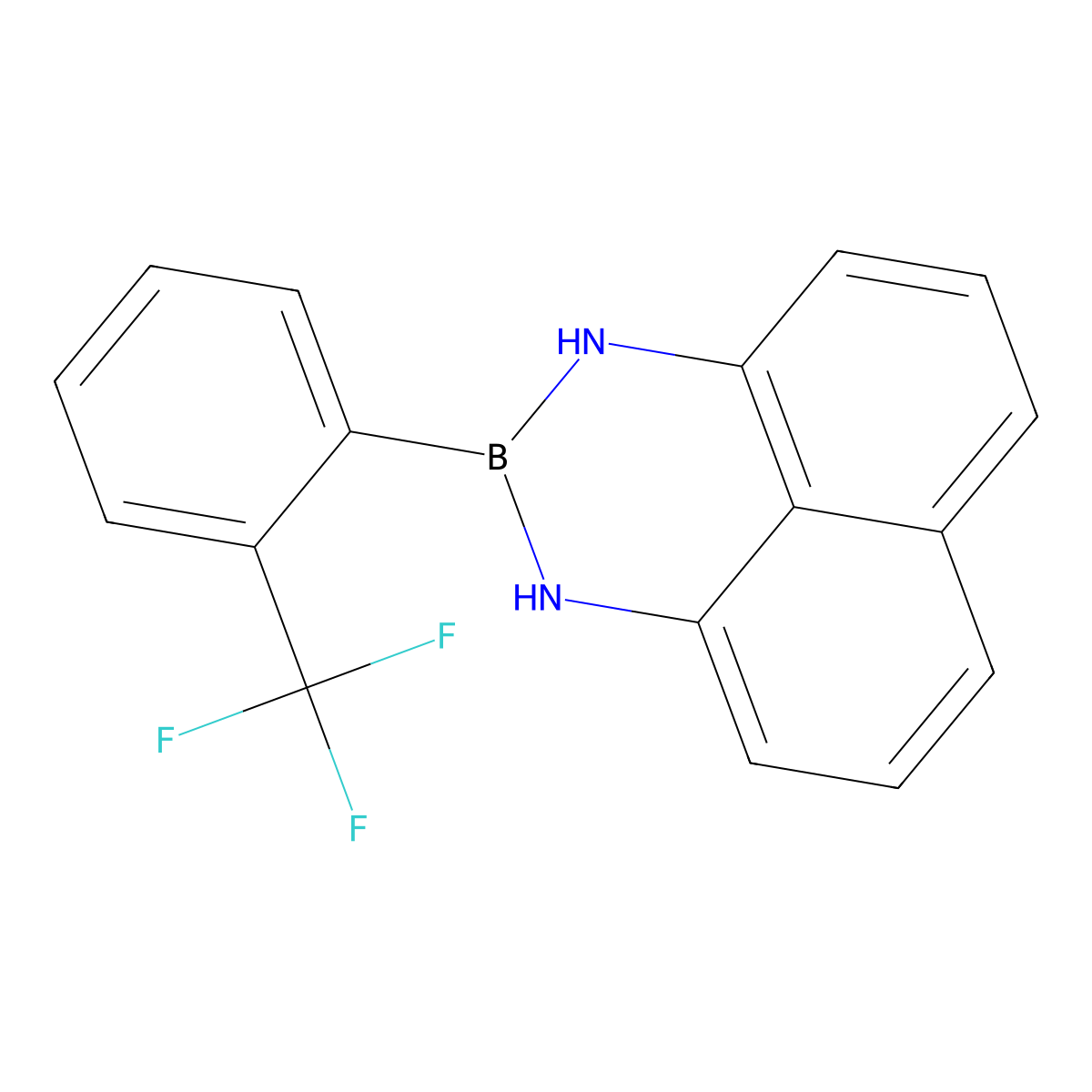 2-(2-(Trifluoromethyl)phenyl)-2,3-dihydro-1H-naphtho[1,8-DE][1,3,2]diazaborinine molecular structure, CAS 2126948-39-6