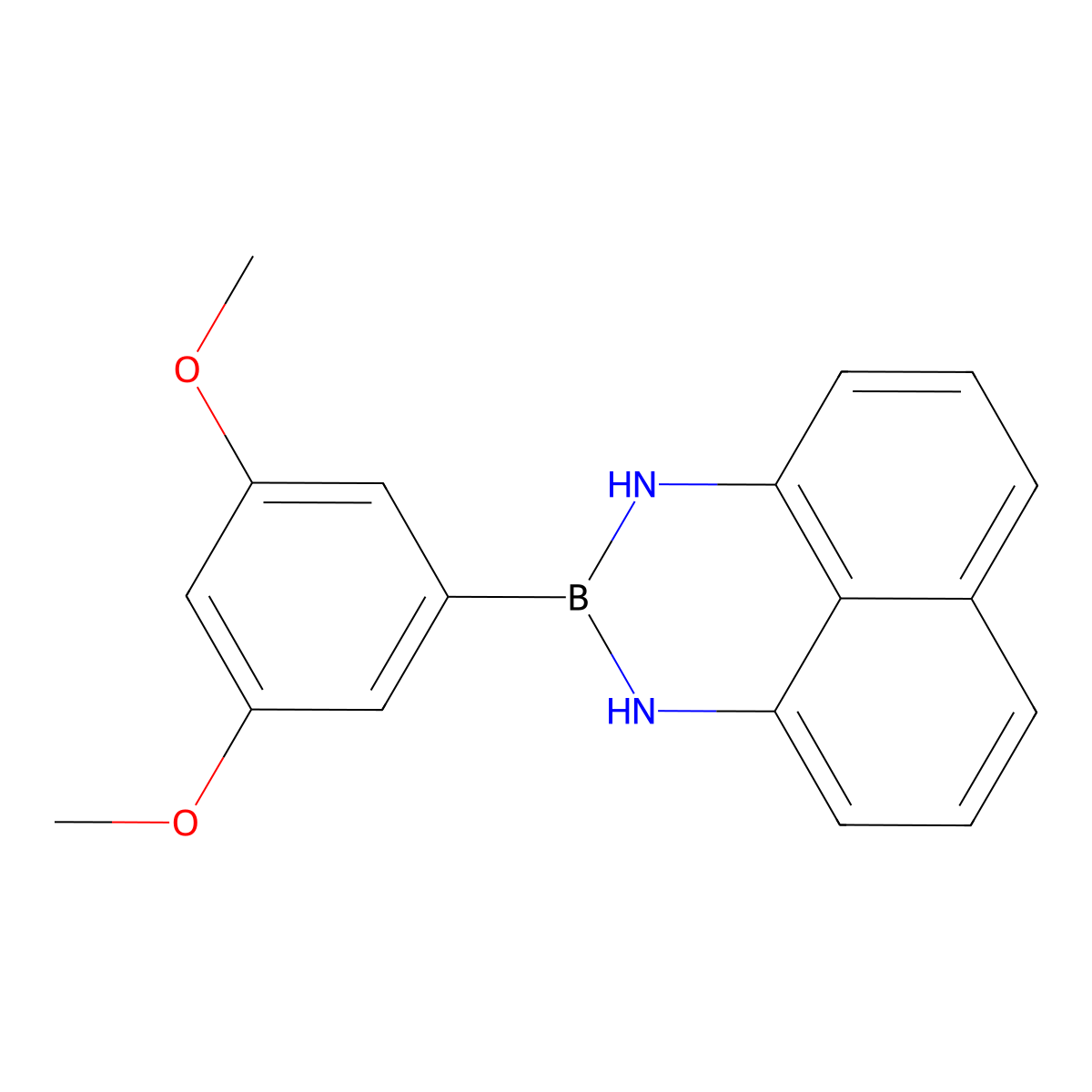 2-(3,5-Dimethoxyphenyl)-2,3-dihydro-1H-naphtho[1,8-DE][1,3,2]diazaborinine molecular structure, CAS 2126948-42-1