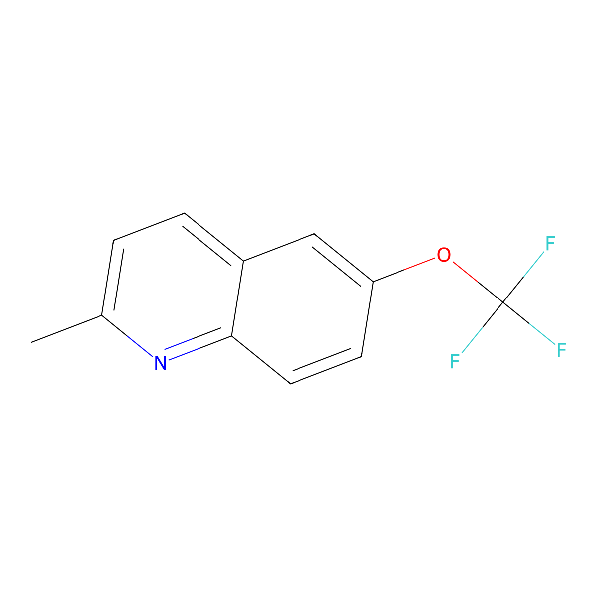 2-Methyl-6-trifluoromethoxyquinoline molecular structure, CAS 212695-57-3