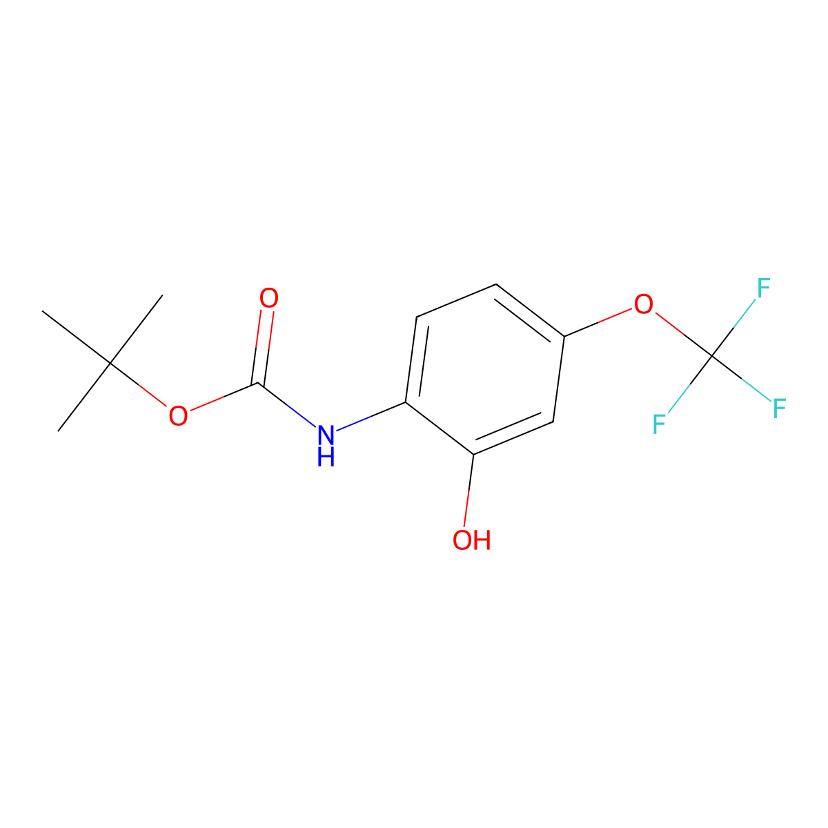 tert-butyl N-[2-hydroxy-4-(trifluoromethoxy)phenyl]carbamate molecular structure, CAS 212695-75-5