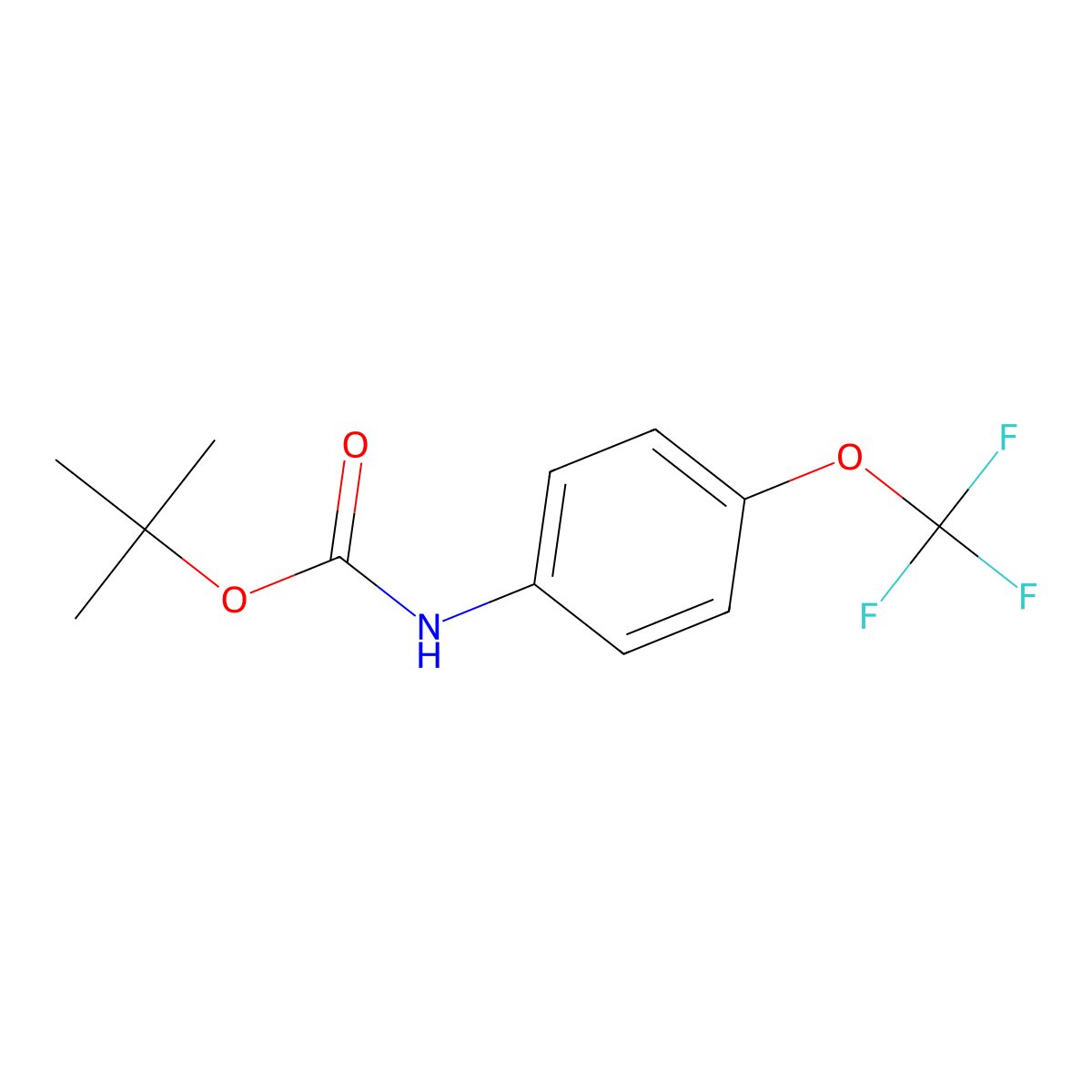 Tert-butyl 4-(trifluoromethoxy)phenylcarbamate molecular structure, CAS 212696-37-2