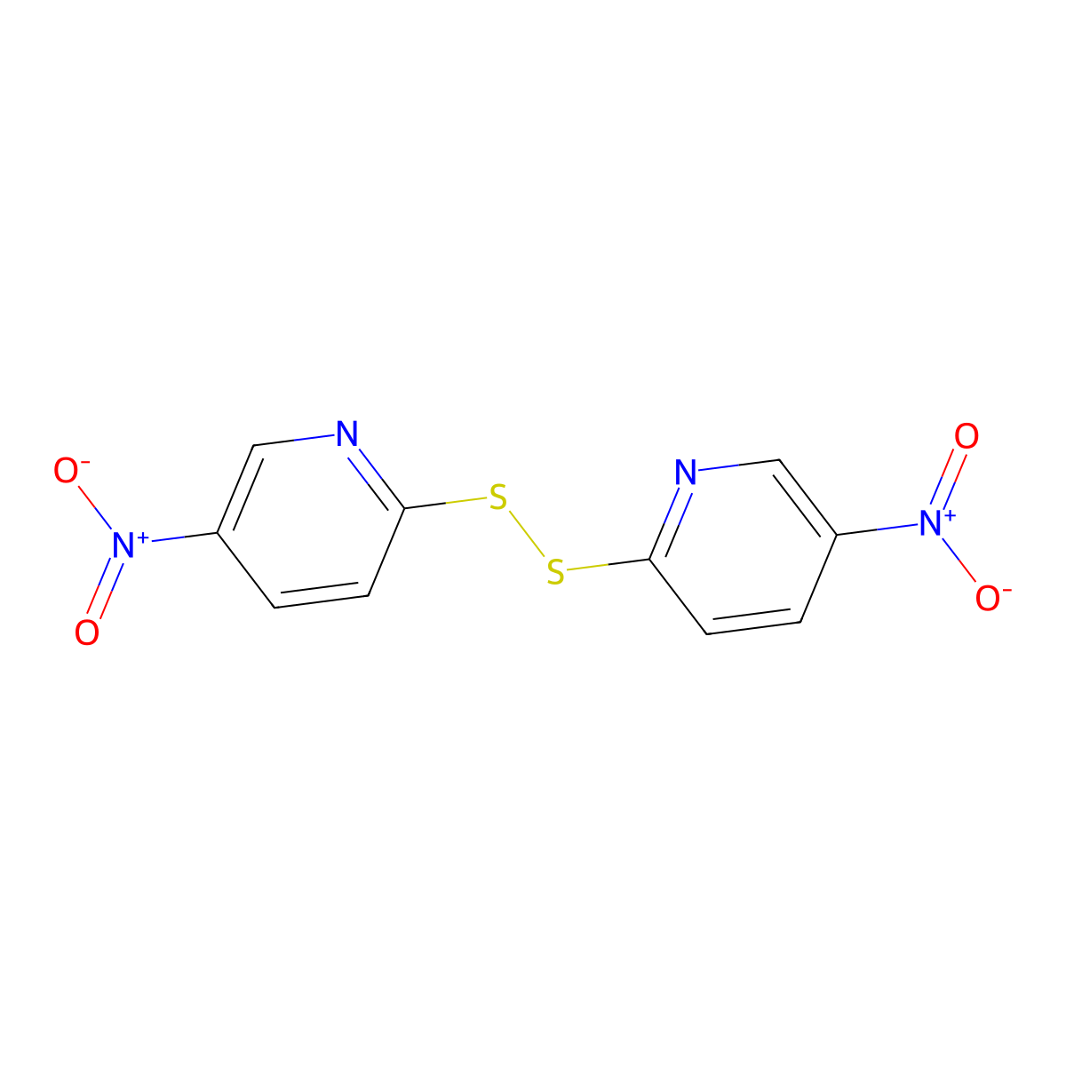 2,2'-Dithiobis(5-nitropyridine) molecular structure, CAS 2127-10-8