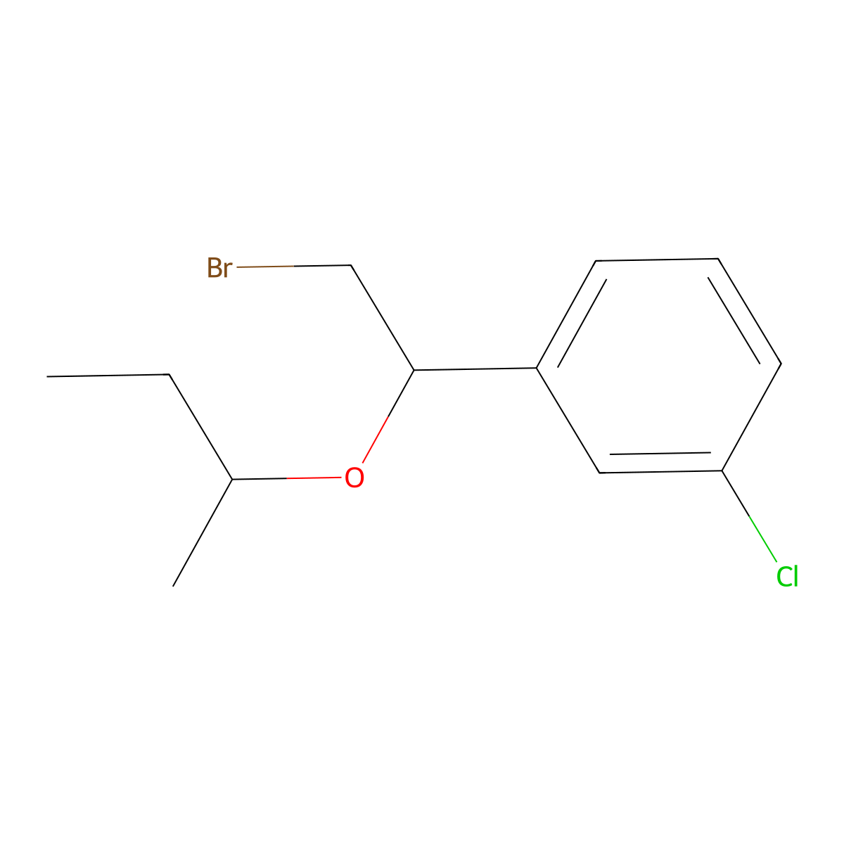 Ether, alpha-(bromomethyl)-m-chlorobenzyl sec-butyl molecular structure, CAS 21270-01-9