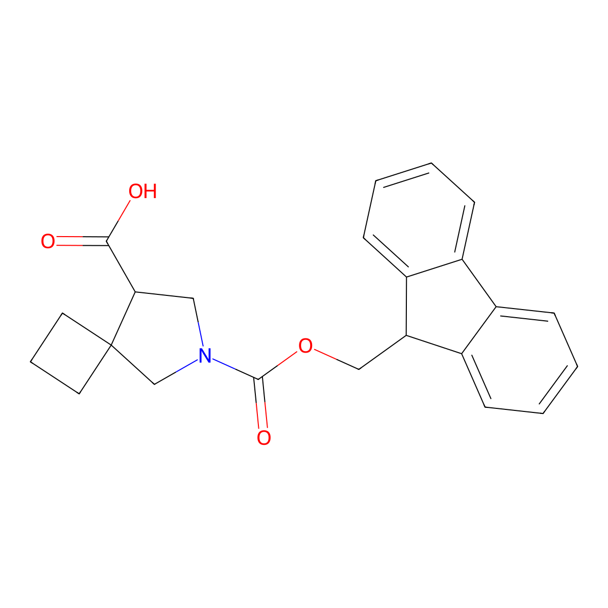 6-{[(9H-fluoren-9-yl)methoxy]carbonyl}-6-azaspiro[3.4]octane-8-carboxylic acid molecular structure, CAS 2127012-32-0
