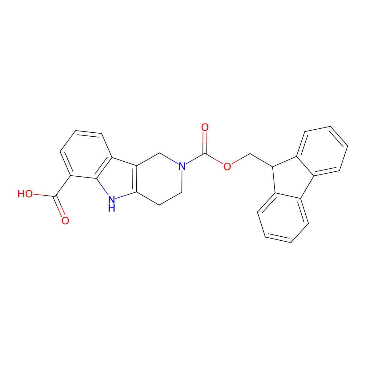 2-{[(9H-fluoren-9-yl)methoxy]carbonyl}-1H,2H,3H,4H,5H-pyrido[4,3-b]indole-6-carboxylic acid molecular structure, CAS 2127012-69-3
