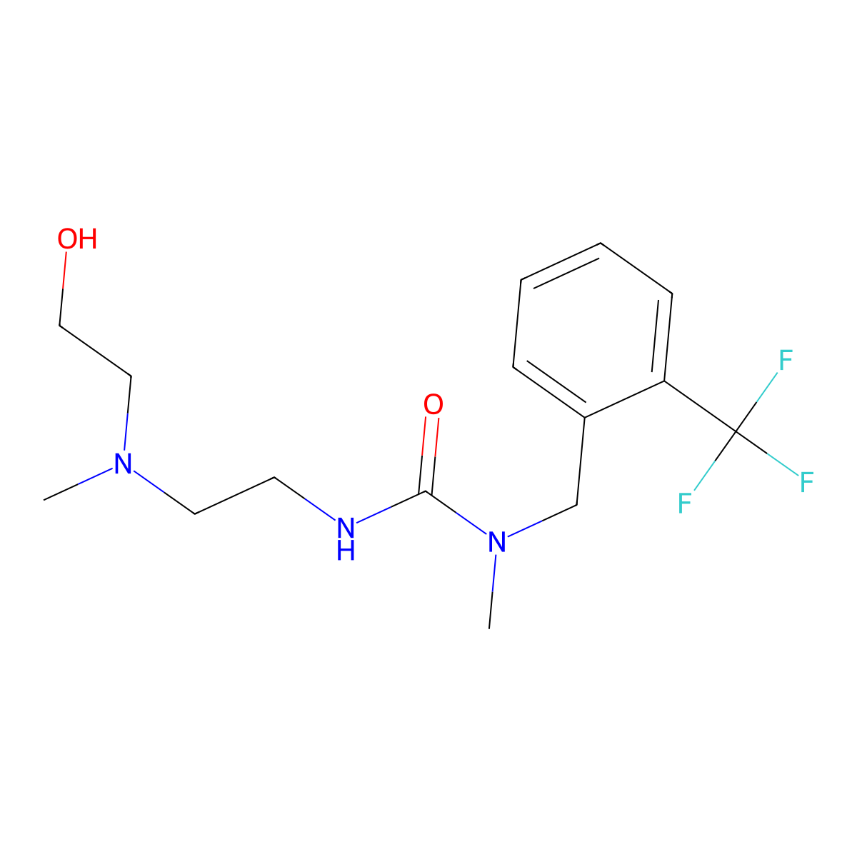 N'-{2-[(2-hydroxyethyl)(methyl)amino]ethyl}-N-methyl-N-[2-(trifluoromethyl)benzyl]urea molecular structure, CAS 2127013-04-9