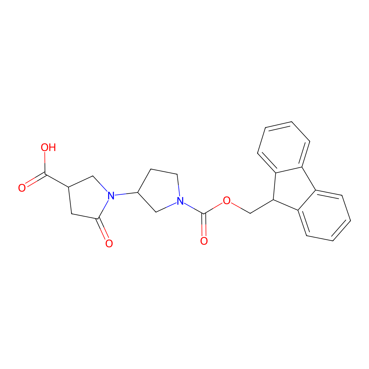 1'-{[(9H-fluoren-9-yl)methoxy]carbonyl}-5-oxo-[1,3'-bipyrrolidine]-3-carboxylicacid molecular structure, CAS 2127057-28-5