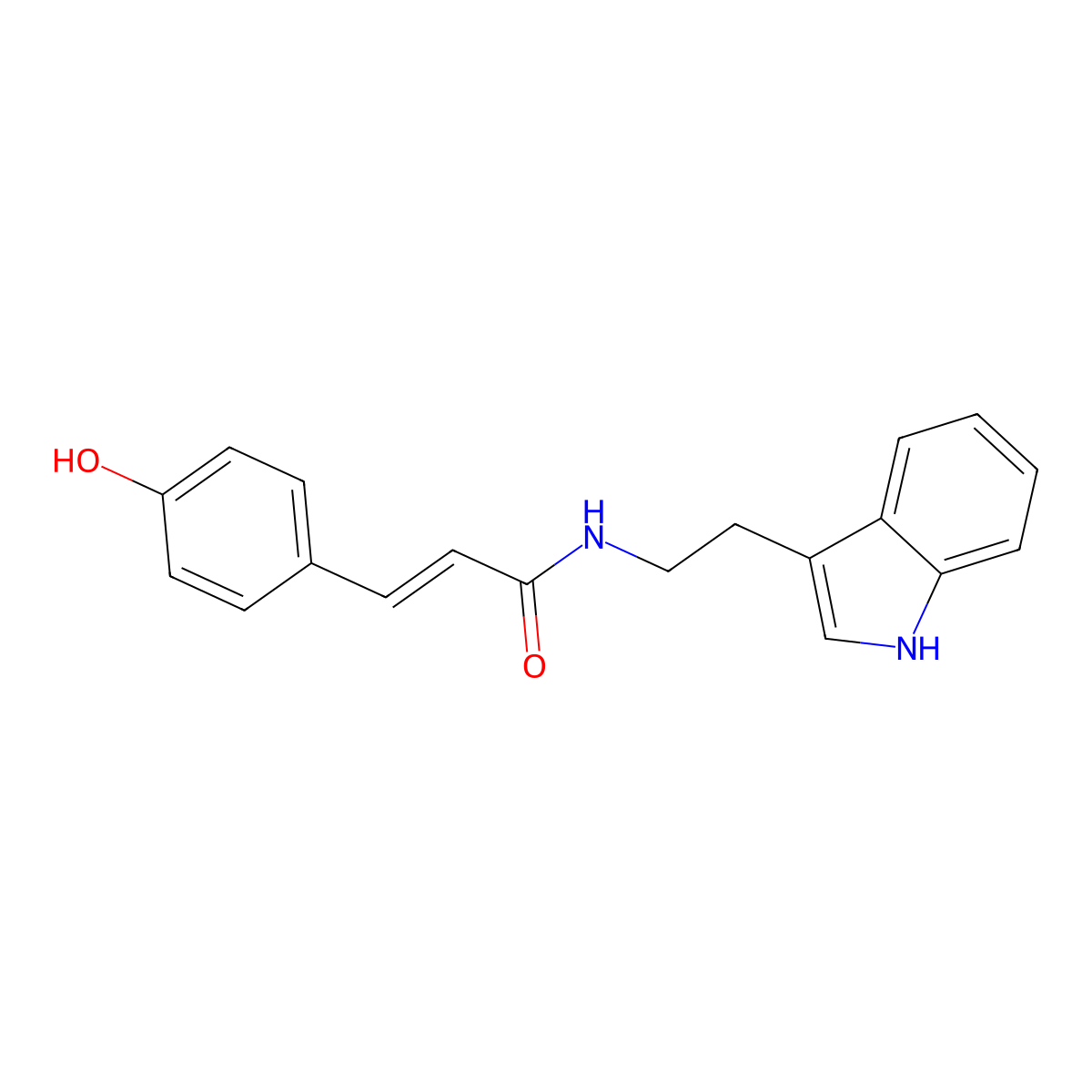 Nb-p-Coumaroyltryptamine molecular structure, CAS 212707-60-3