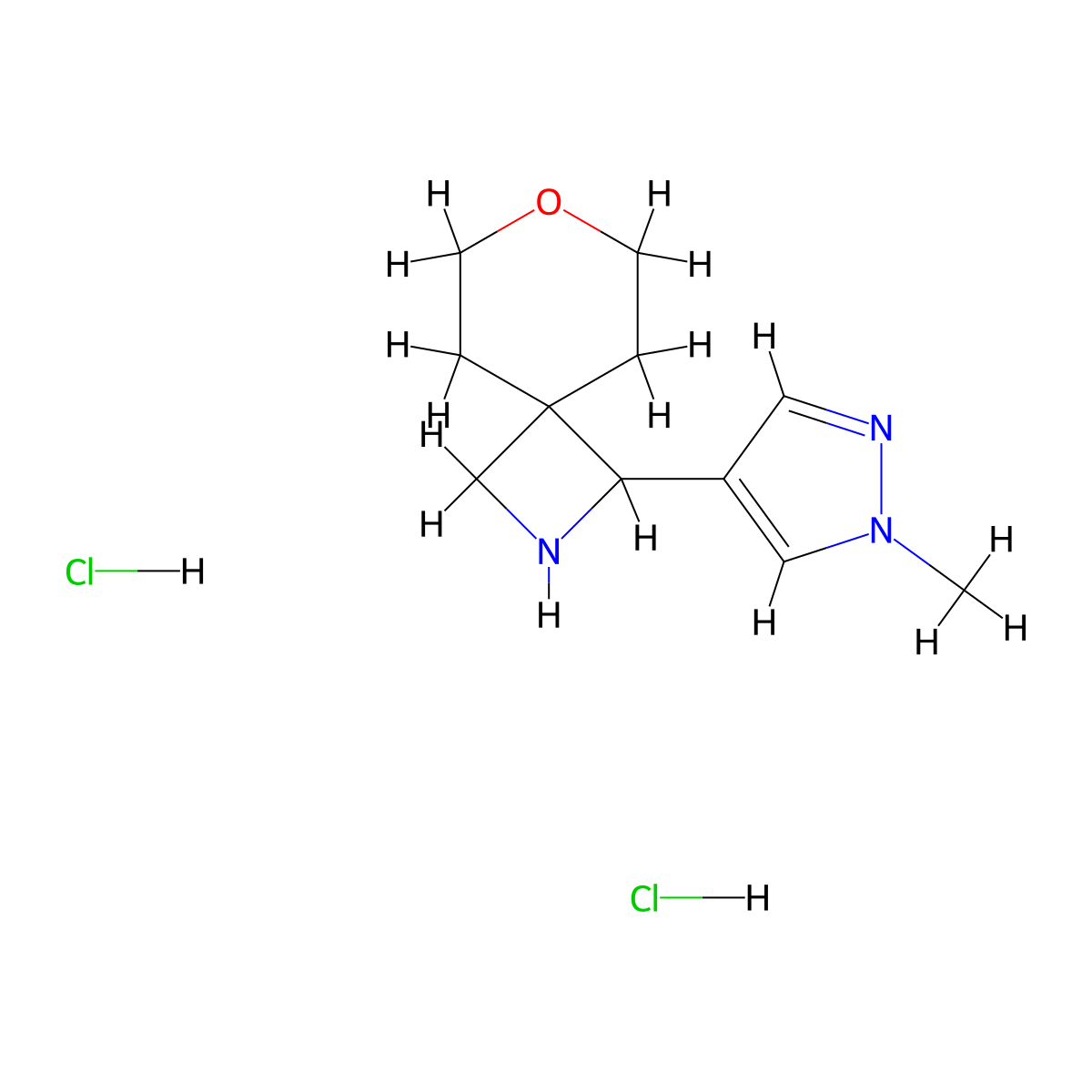 1-(1-Methyl-1h-pyrazol-4-yl)-7-oxa-2-azaspiro[3.5]nonane dihydrochloride molecular structure, CAS 2127078-78-6