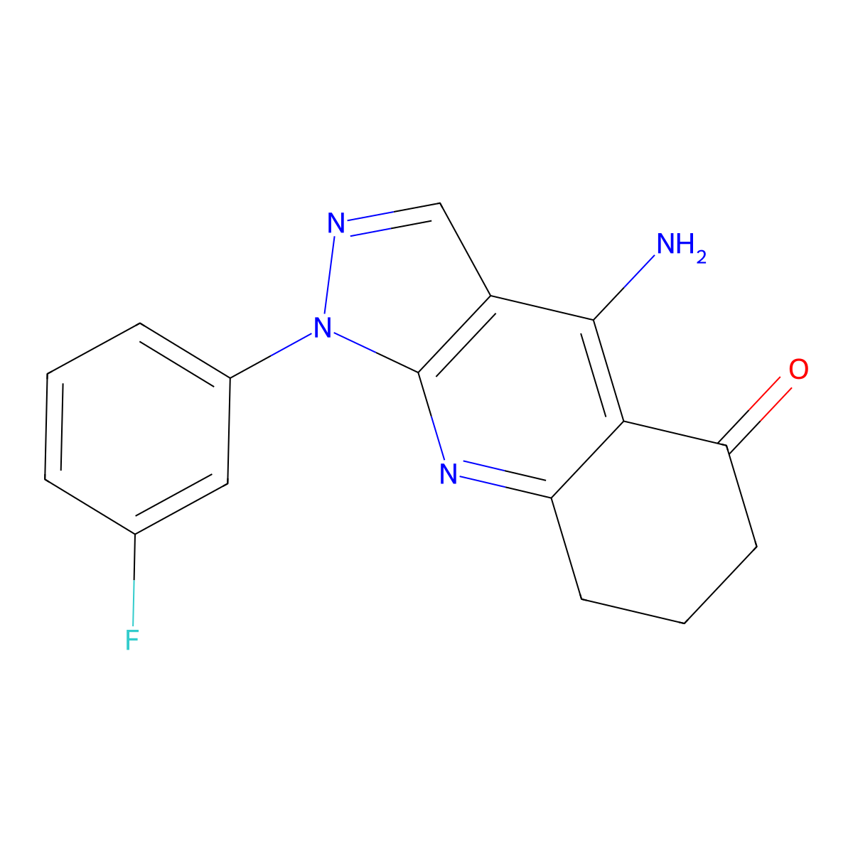 4-amino-1-(3-fluorophenyl)-1,6,7,8-tetrahydro-5H-pyrazolo[3,4-b]quinolin-5-one molecular structure, CAS 2127082-48-6