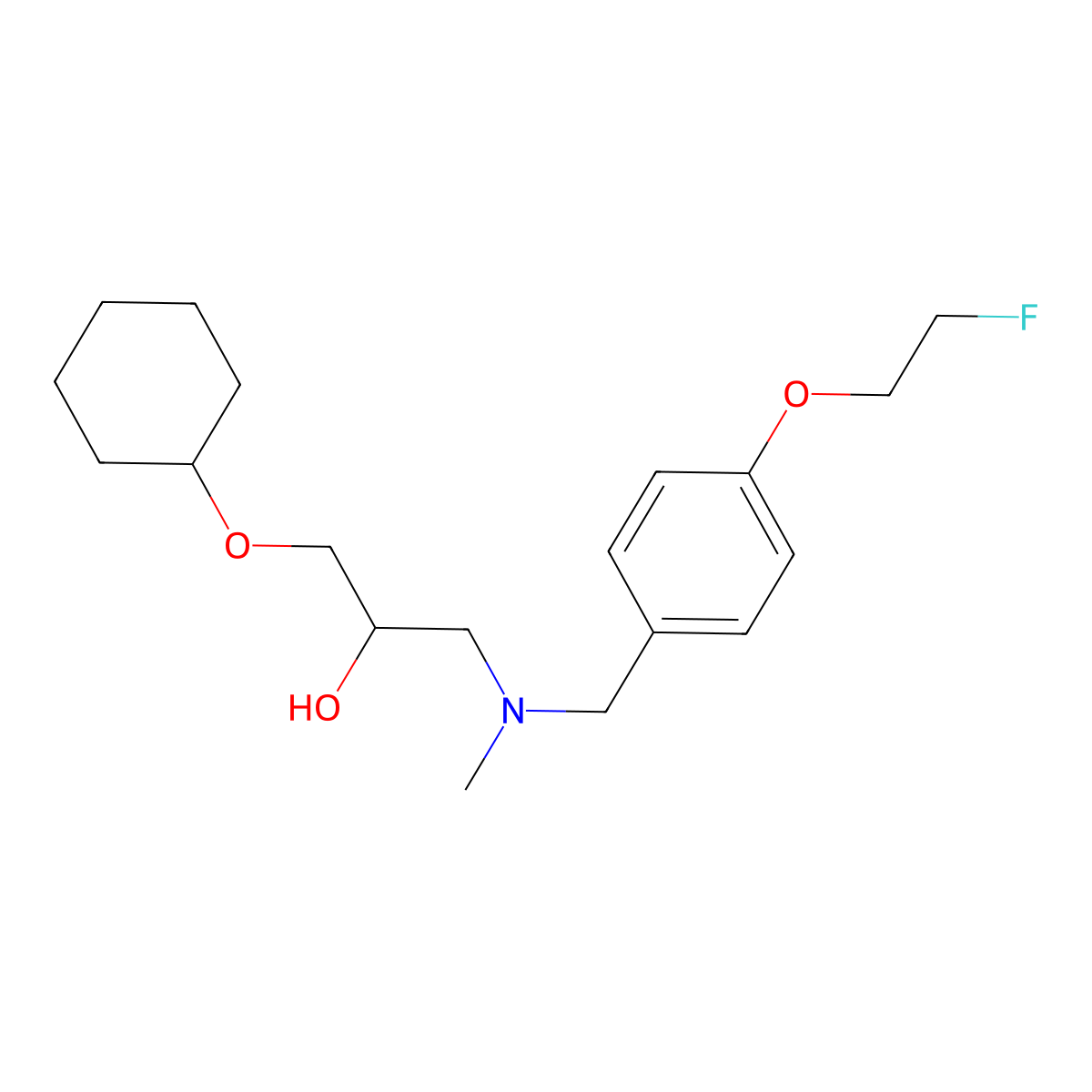 1-(Cyclohexyloxy)-3-[{[4-(2-fluoroethoxy)phenyl]methyl}(methyl)amino]propan-2-ol molecular structure, CAS 2127082-49-7