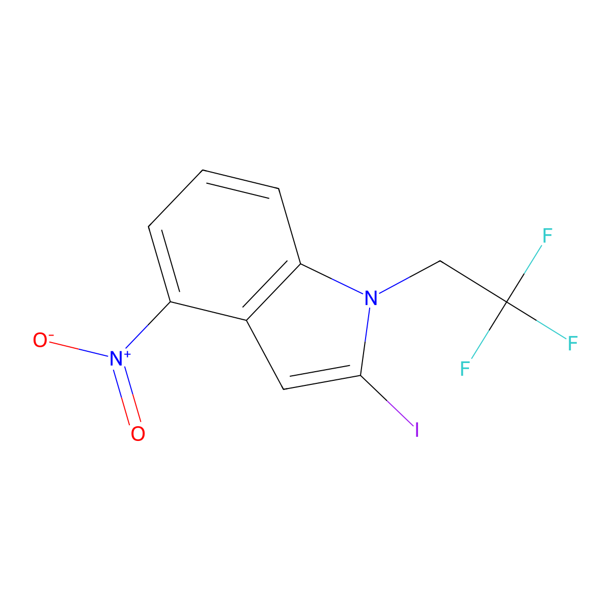 2-Iodo-4-nitro-1-(2,2,2-trifluoroethyl)-1H-indole molecular structure, CAS 2127096-37-9