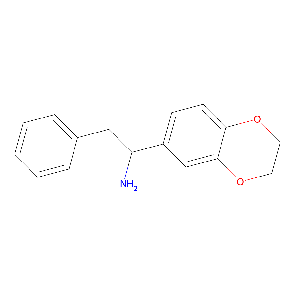 1-(2,3-Dihydro-benzo[1,4]dioxin-6-yl)-2-phenyl-ethylamine molecular structure, CAS 212714-08-4