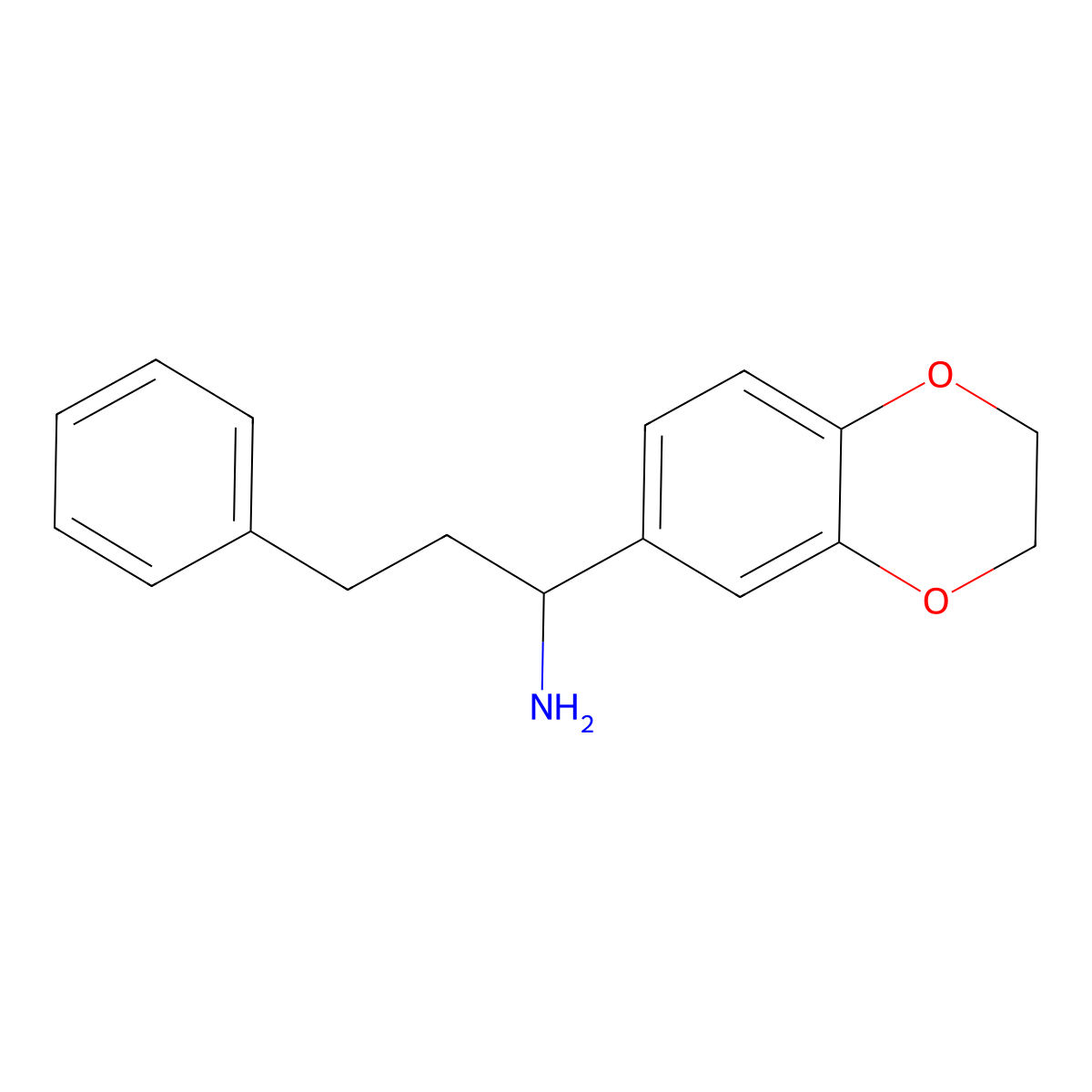 1-(2,3-Dihydro-benzo[1,4]dioxin-6-yl)-3-phenyl-propylamine molecular structure, CAS 212714-09-5