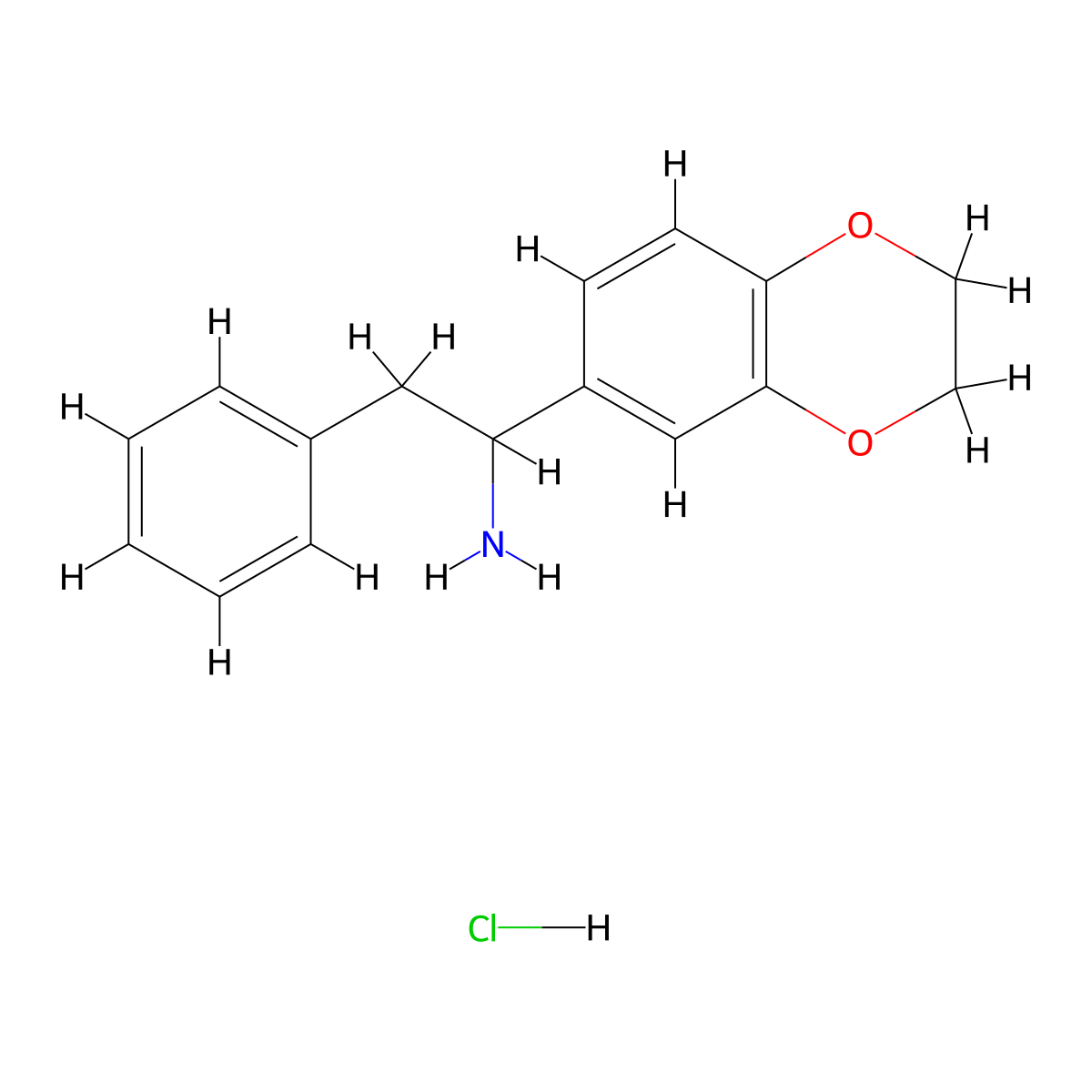 1-(2,3-Dihydro-benzo[1,4]dioxin-6-YL)-2-phenyl-ethylamine hydrochloride molecular structure, CAS 212714-12-0
