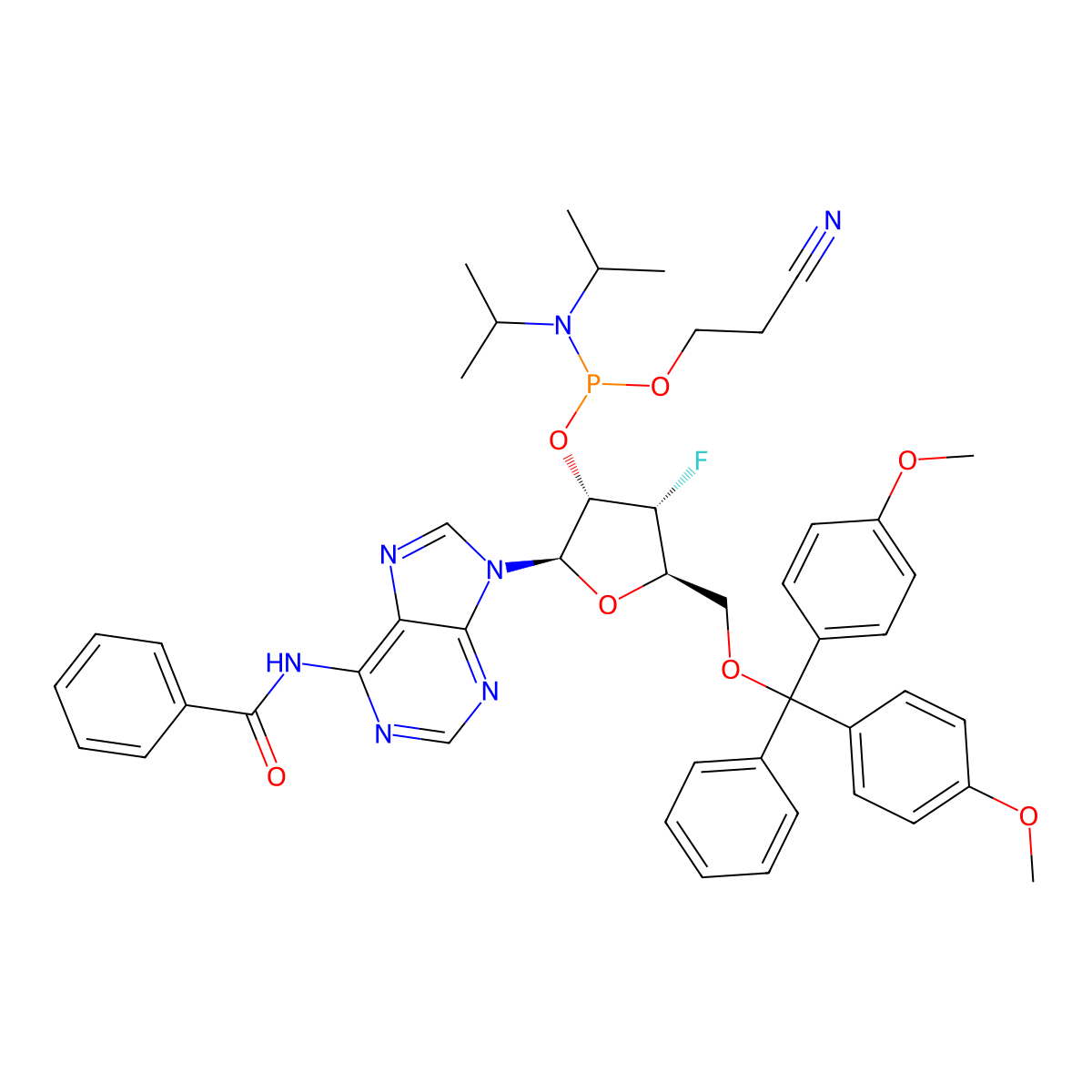 3'-F-3'-dA(Bz)-2'-phosphoramidite molecular structure, CAS 2127174-09-6