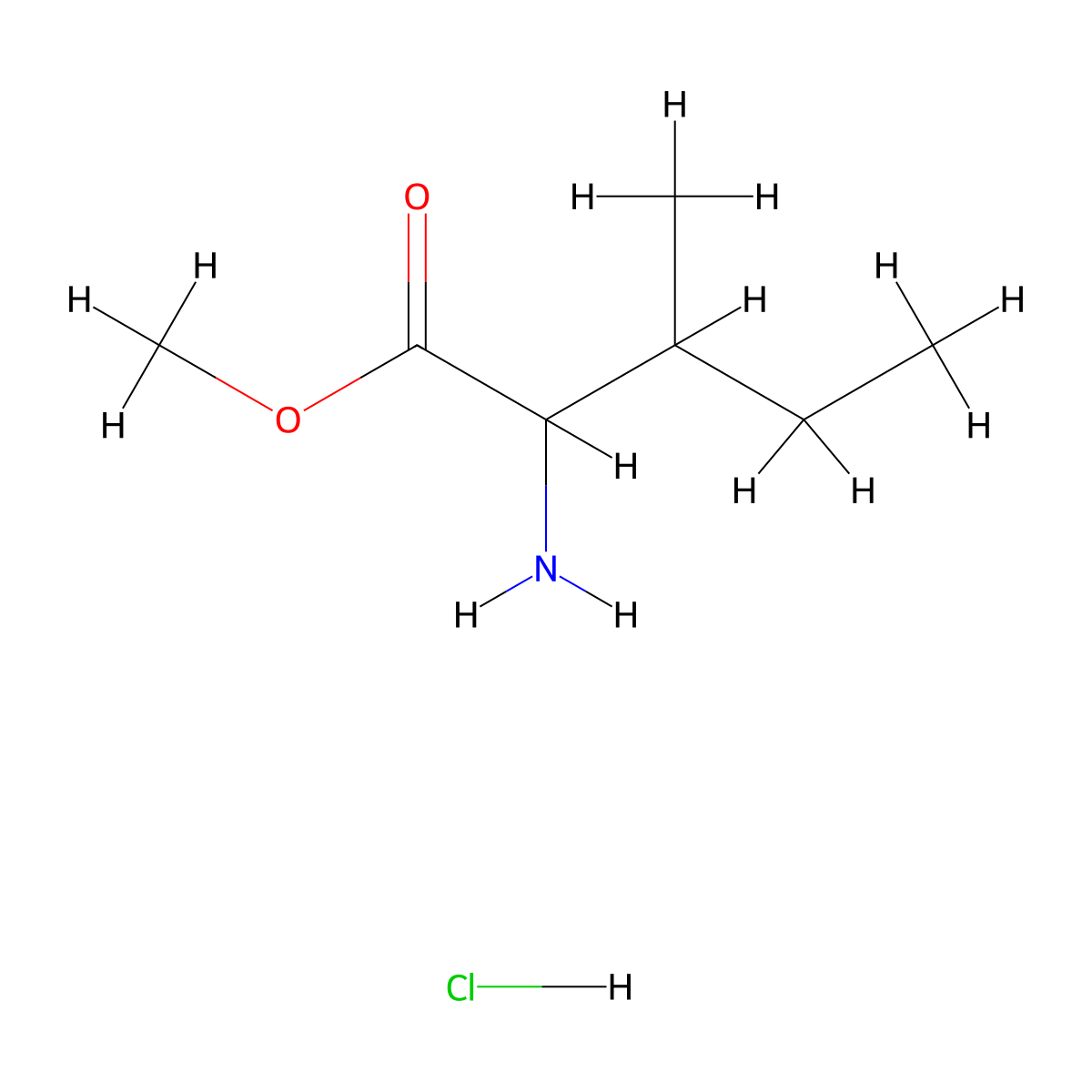 Methyl 2-amino-3-methylpentanoate hydrochloride molecular structure, CAS 2127175-24-8