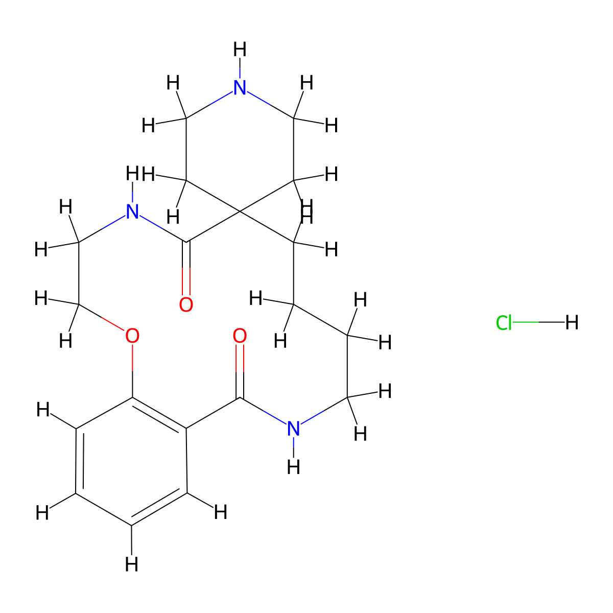 3,4,8,9,10,11-hexahydrospiro[benzo[m][1]oxa[4,11]diazacyclotetradecine-6,4'-piperidine]-5,12(2H,7H)-dione molecular structure, CAS 2127195-46-2