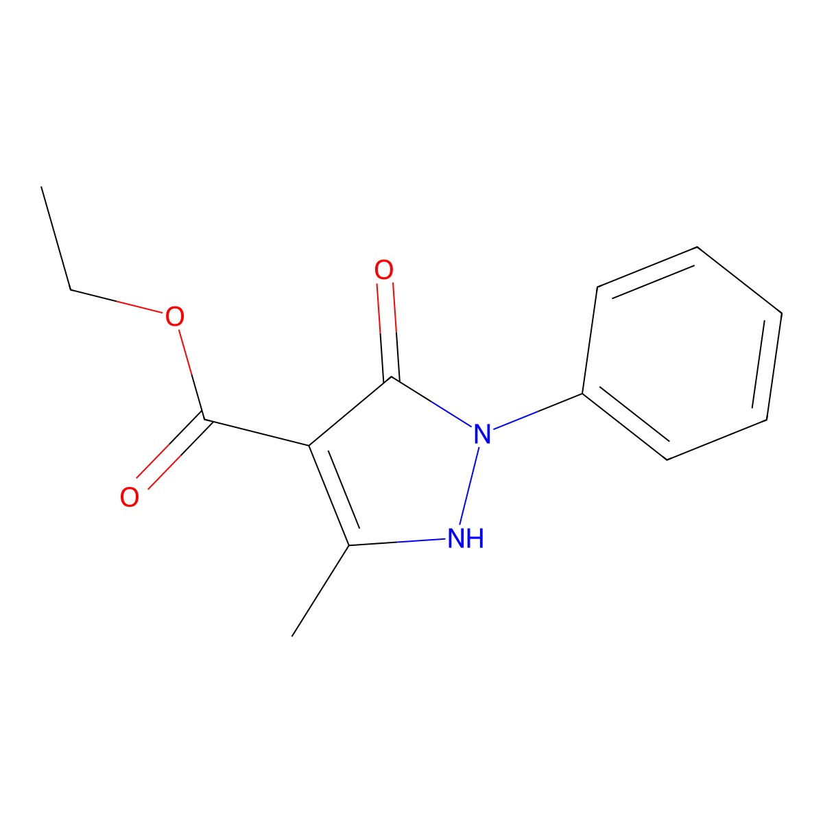 Ethyl 5-hydroxy-3-methyl-1-phenylpyrazole-4-carboxylate molecular structure, CAS 21272-30-0