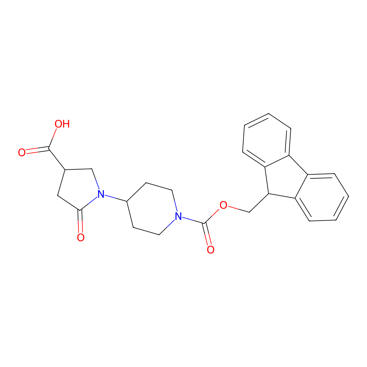 1-(1-{[(9H-fluoren-9-yl)methoxy]carbonyl}piperidin-4-yl)-5-oxopyrrolidine-3-carboxylic acid molecular structure, CAS 2127240-81-5