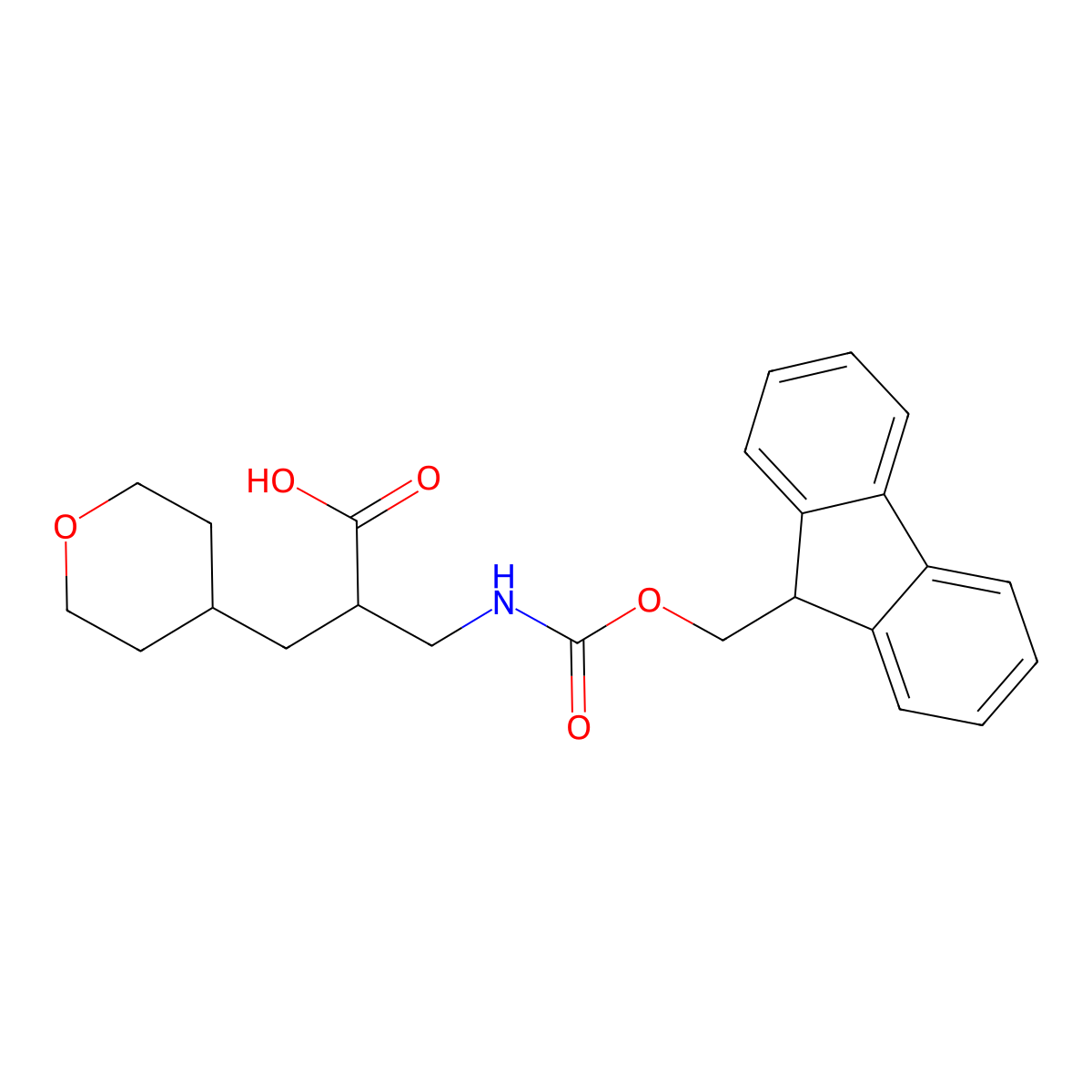 3-({[(9H-fluoren-9-yl)methoxy]carbonyl}amino)-2-[(oxan-4-yl)methyl]propanoic acid molecular structure, CAS 2127240-93-9