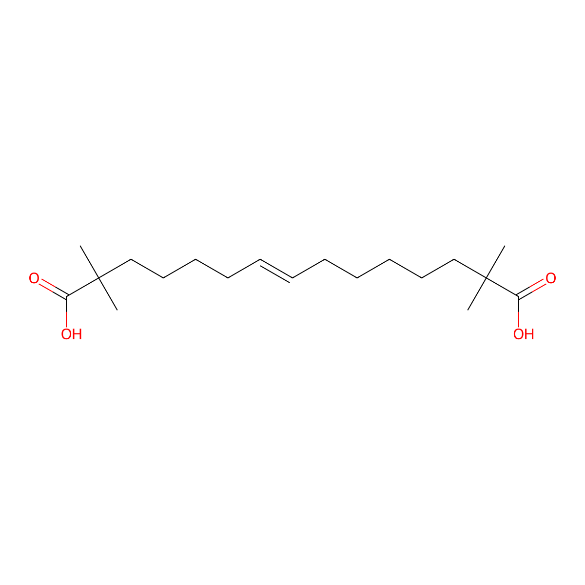 2,2,14,14-Tetramethyl-7-pentadecenedioic acid molecular structure, CAS 2127387-94-2