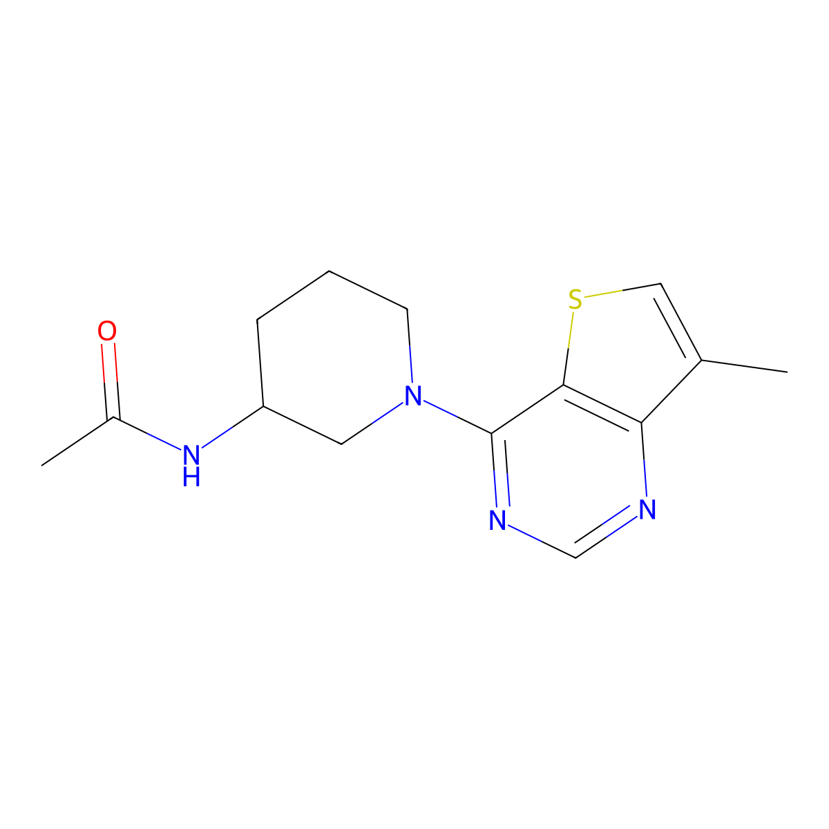 N-(1-{7-methylthieno[3,2-d]pyrimidin-4-yl}piperidin-3-yl)acetamide molecular structure, CAS 2127524-80-3