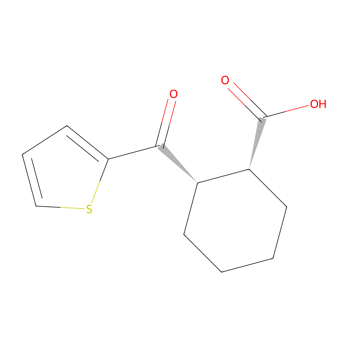 cis-2-(2-Thiophenecarbonyl)-1-cyclohexanecarboxylic acid molecular structure, CAS 212757-10-3