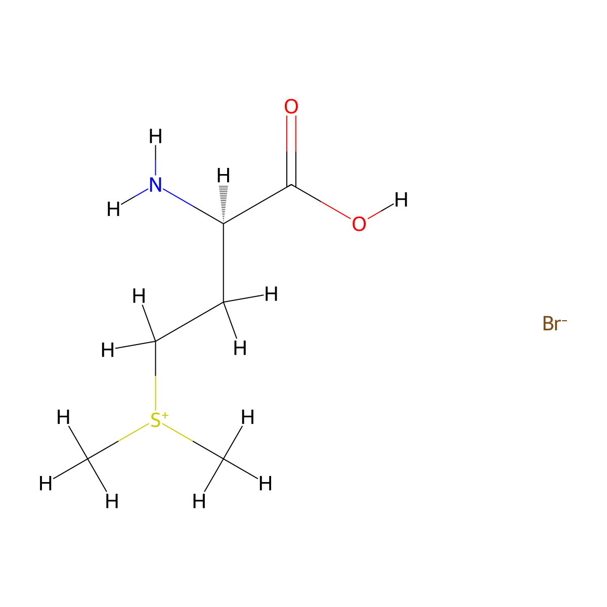 D-Methionine methylsulfonium bromide molecular structure, CAS 212757-14-7