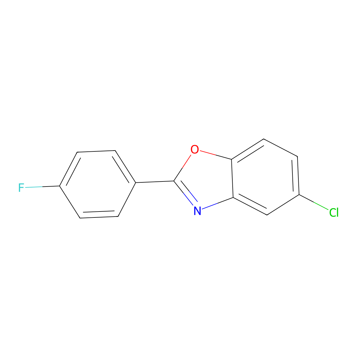 5-Chloro-2-(4-fluorophenyl)-1,3-benzoxazole molecular structure, CAS 212758-57-1