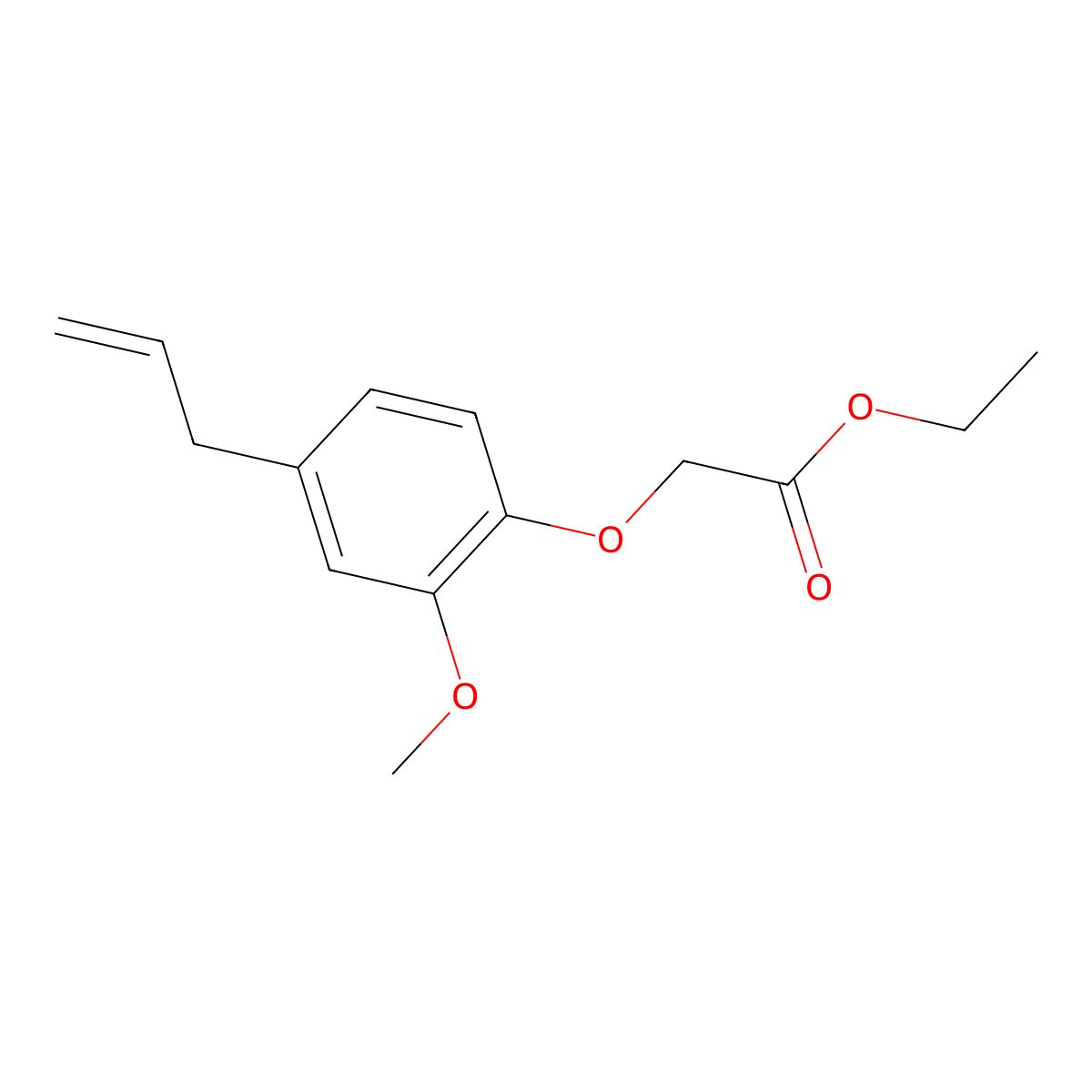 Ethyl 2-(4-allyl-2-methoxyphenoxy)acetate molecular structure, CAS 212775-06-9