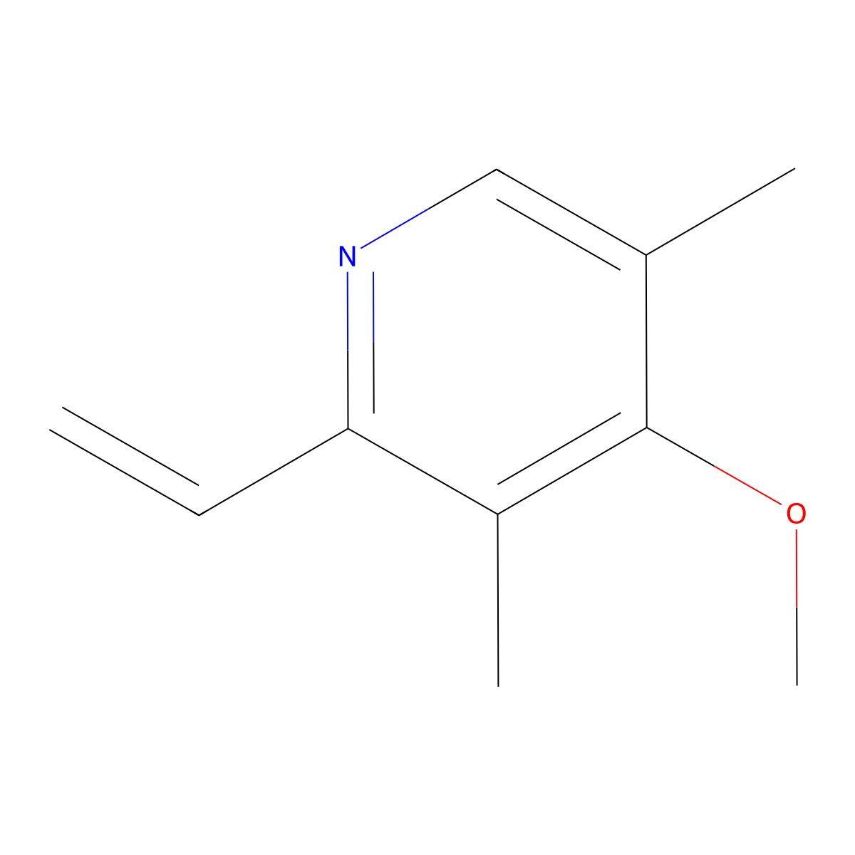 4-Methoxy-3,5-dimethyl-2-vinylpyridine molecular structure, CAS 212778-97-7